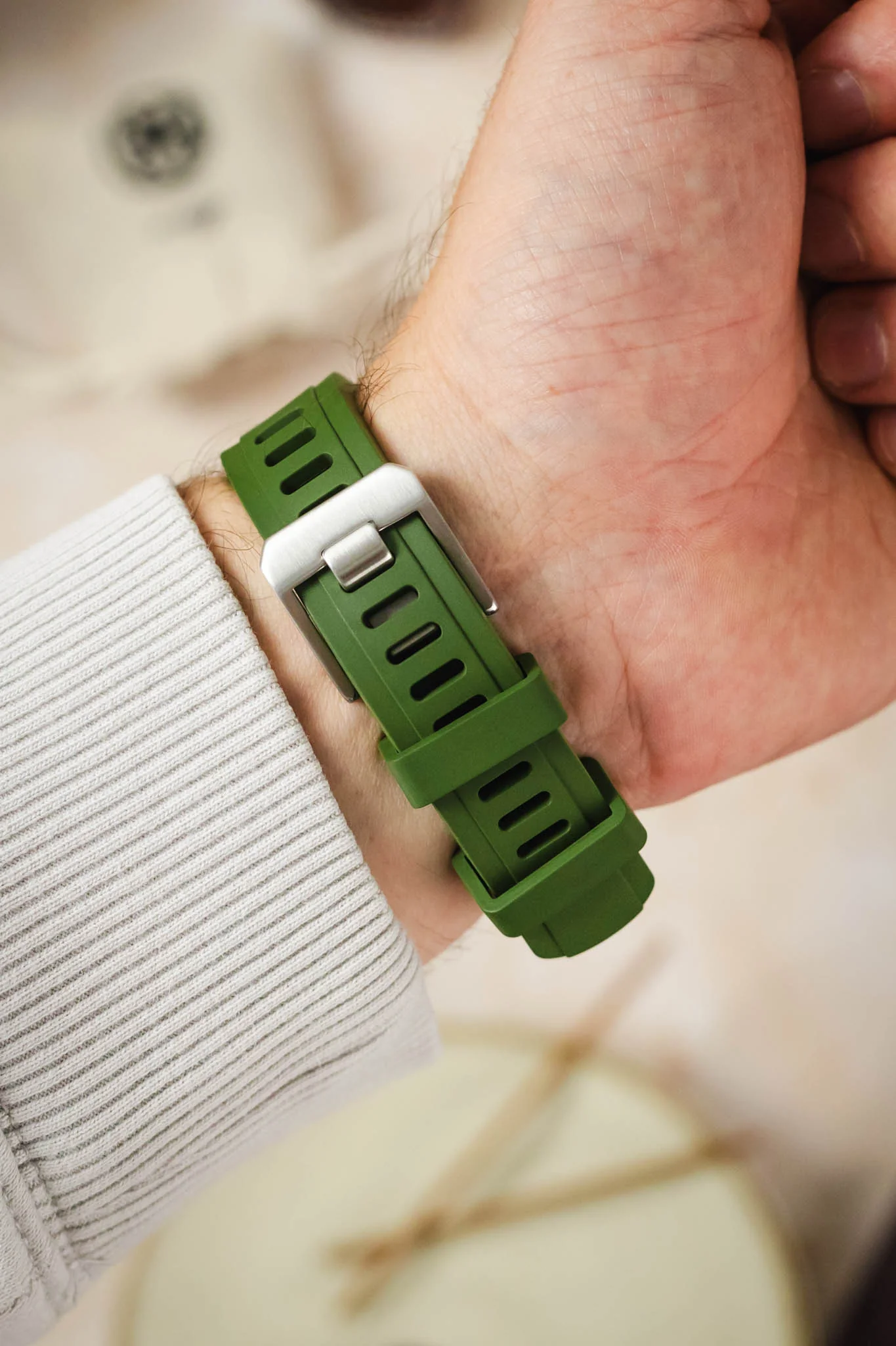 CRAFTER BLUE TD03 Rubber Watch Strap for Tudor Black Bay 58 Series – GREEN - Image 2