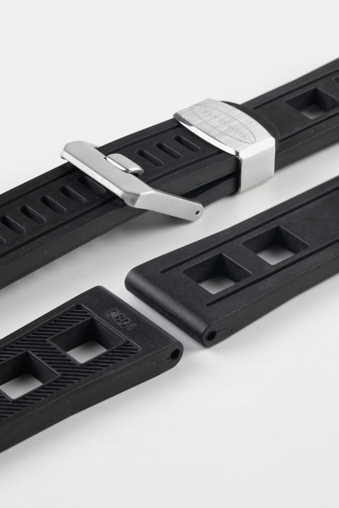 CRAFTER BLUE CB01 Black Rubber Watch Strap - Image 5