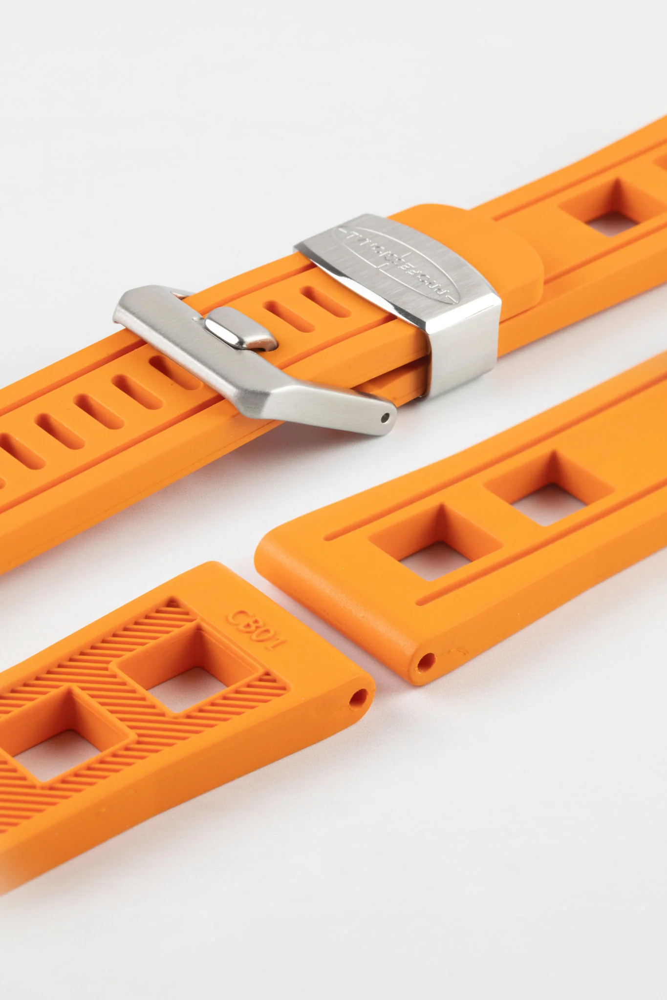 CRAFTER BLUE CB01 Orange Rubber Watch Strap - Image 5