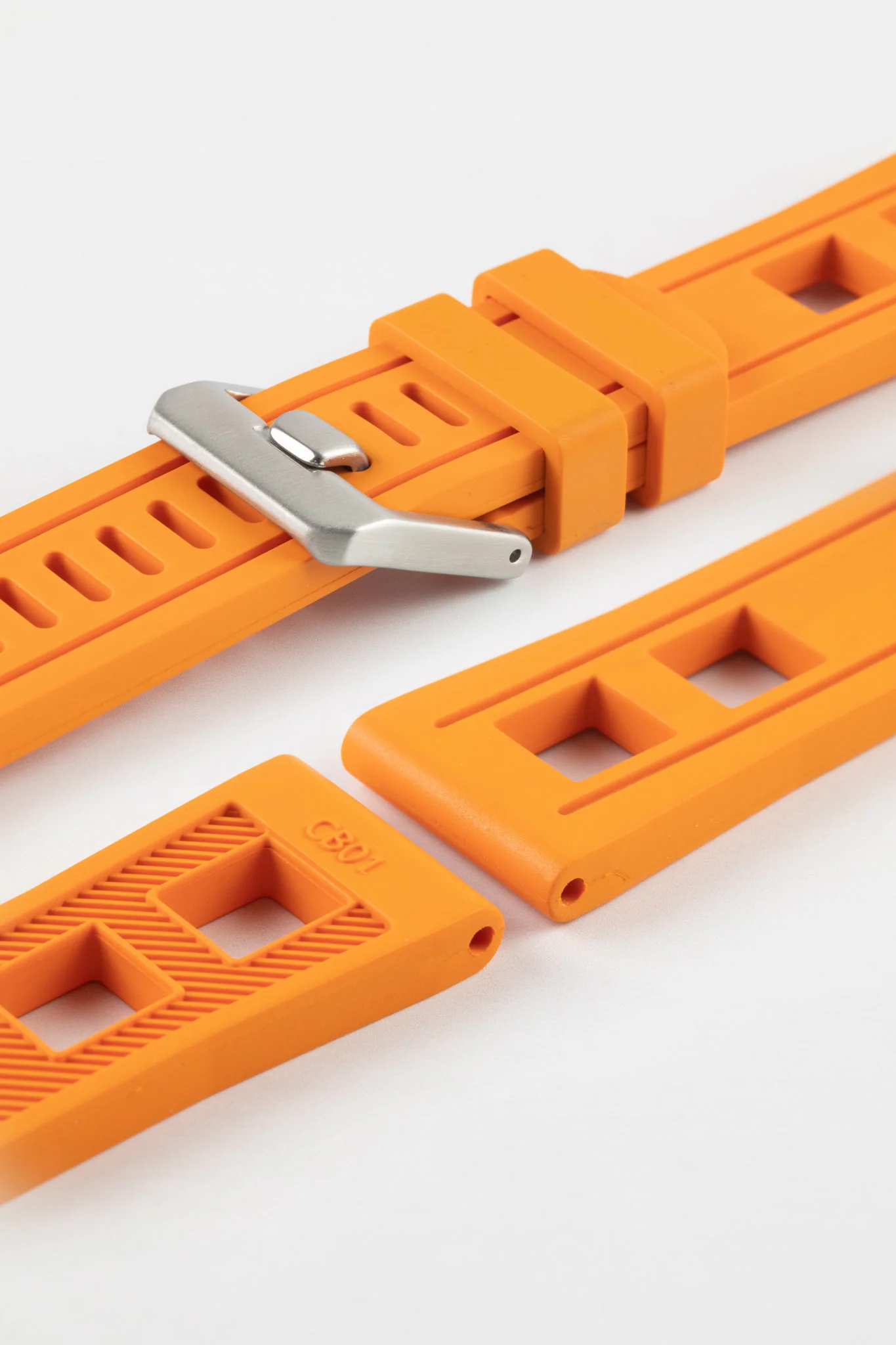 CRAFTER BLUE CB01 Orange Rubber Watch Strap - Image 6