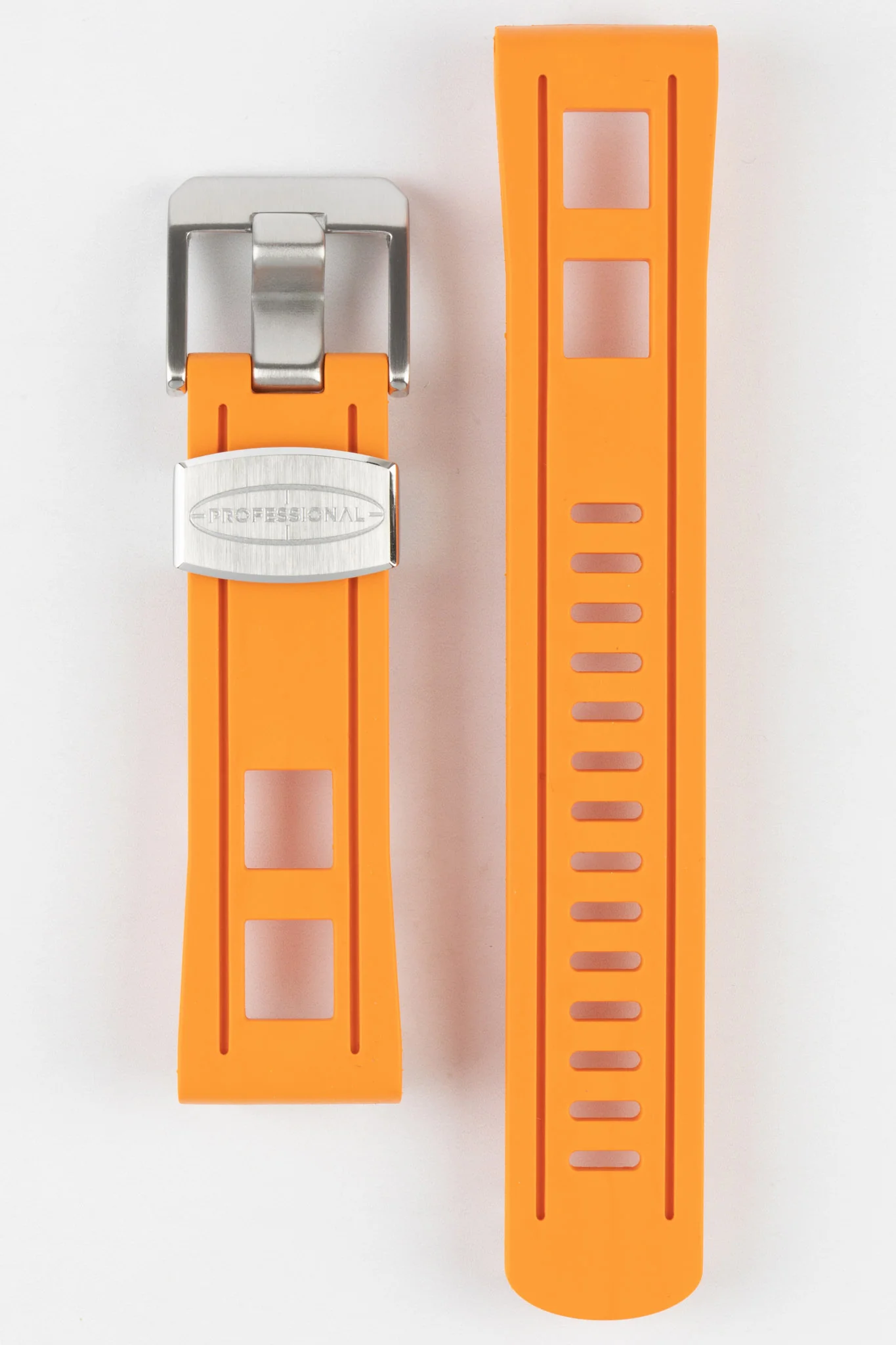 CRAFTER BLUE CB01 Orange Rubber Watch Strap - Image 7