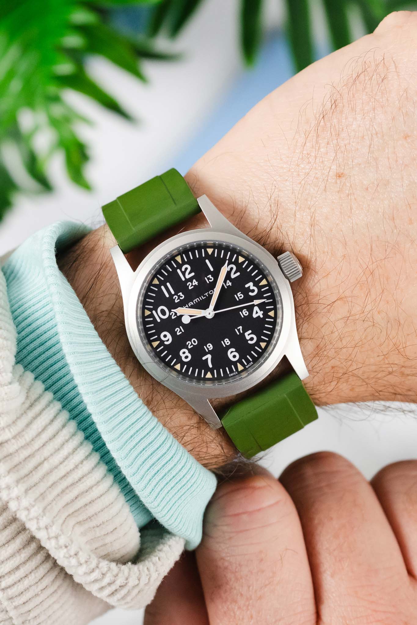 CRAFTER BLUE UX03 Green FKM Rubber Watch Strap - Image 2