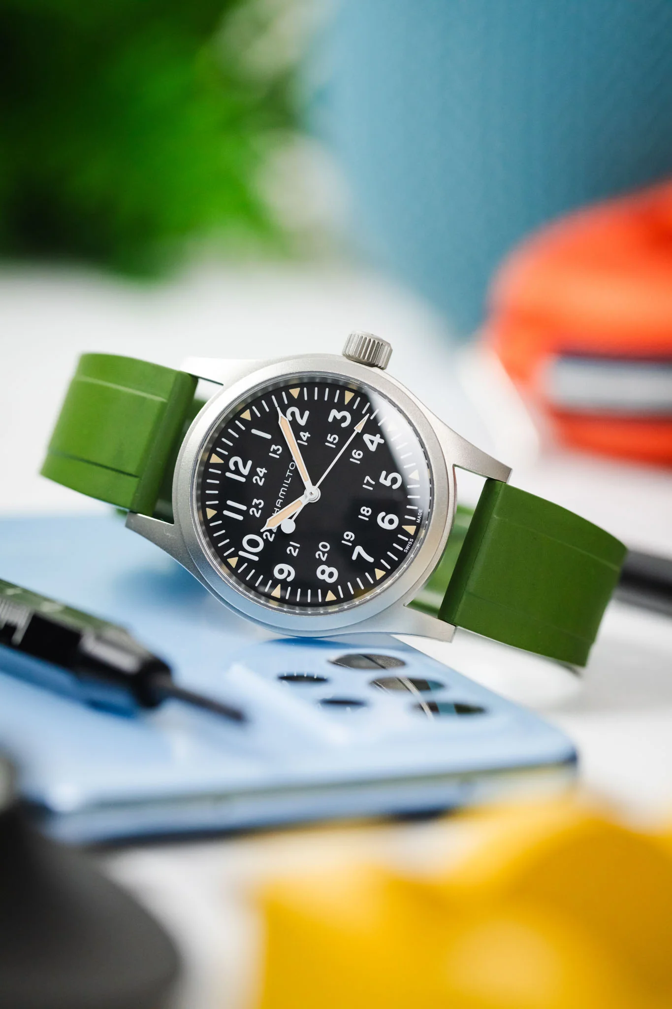 CRAFTER BLUE UX03 Green FKM Rubber Watch Strap - Image 4