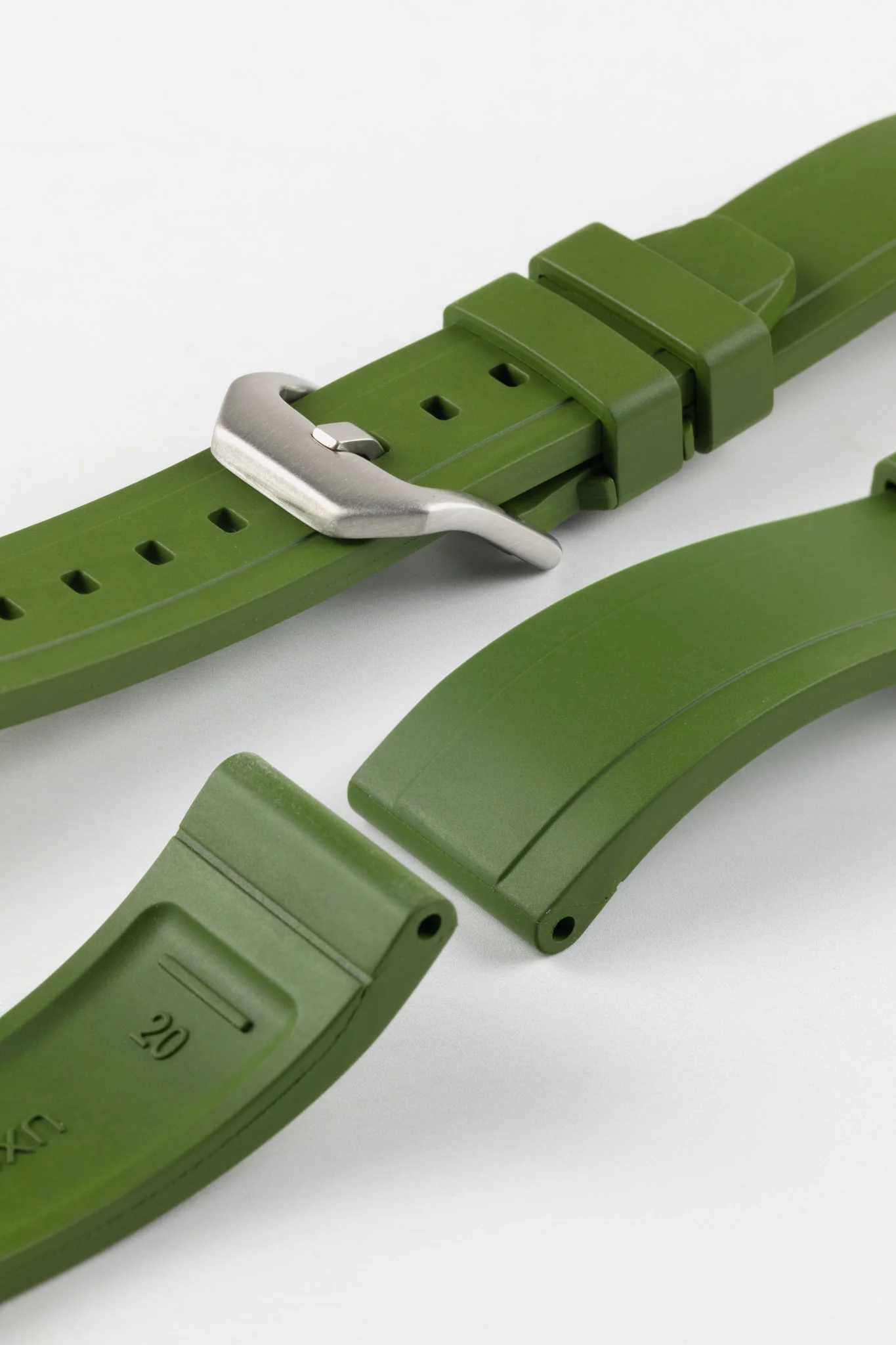 CRAFTER BLUE UX03 Green FKM Rubber Watch Strap - Image 7