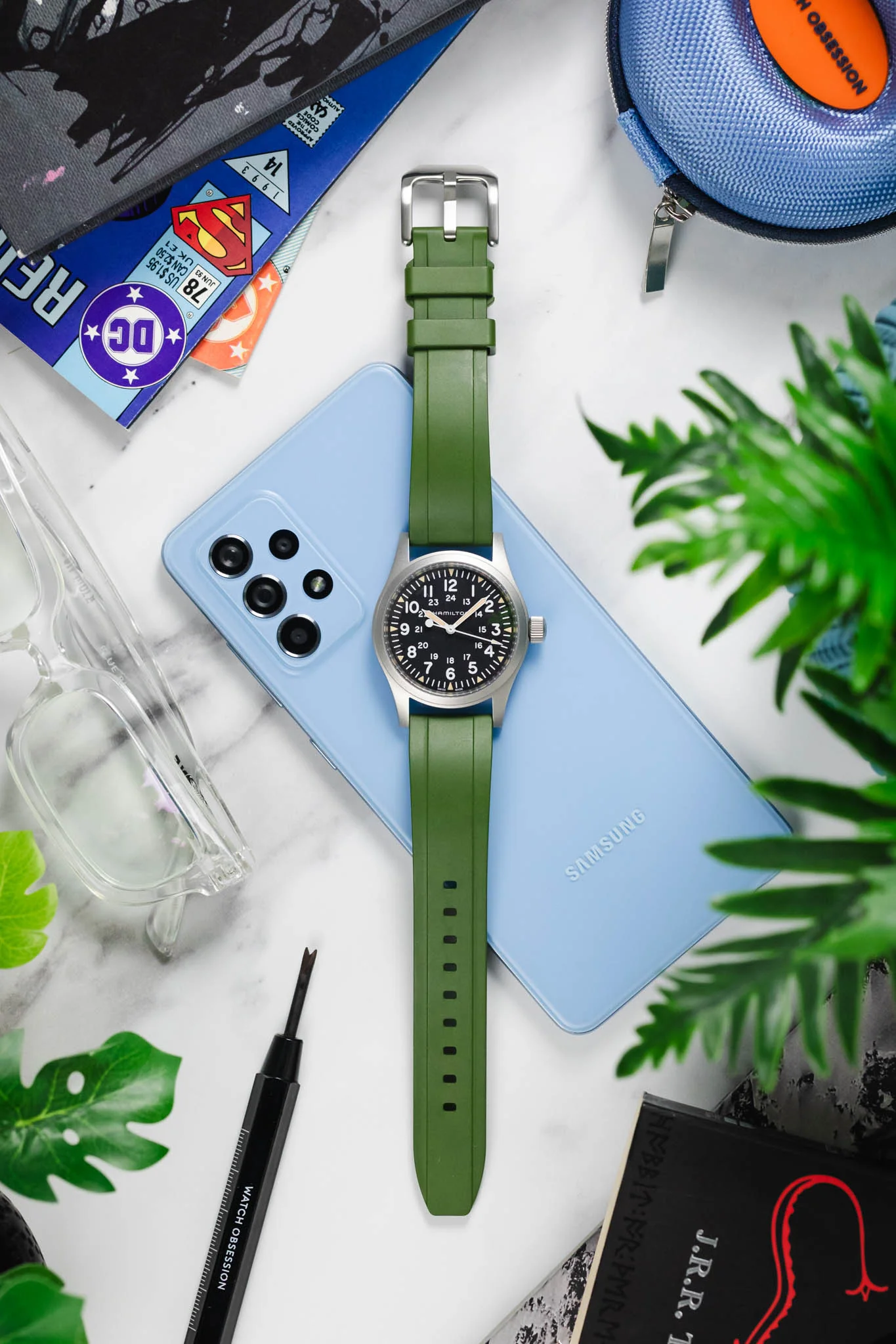 CRAFTER BLUE UX03 Green FKM Rubber Watch Strap - Image 8