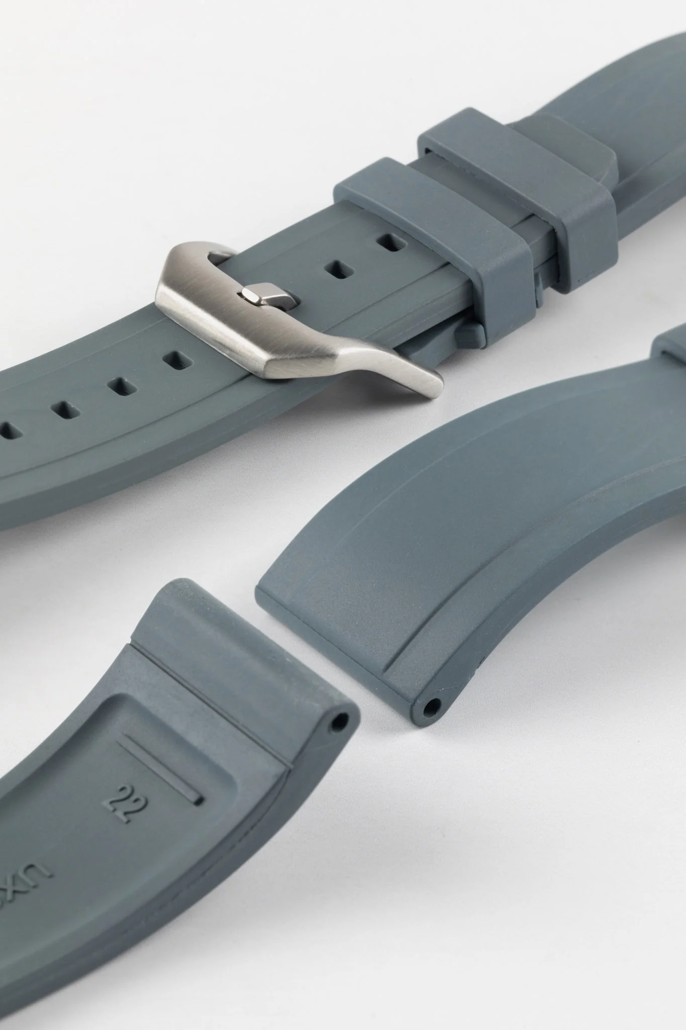 CRAFTER BLUE UX03 Grey FKM Rubber Watch Strap - Image 7
