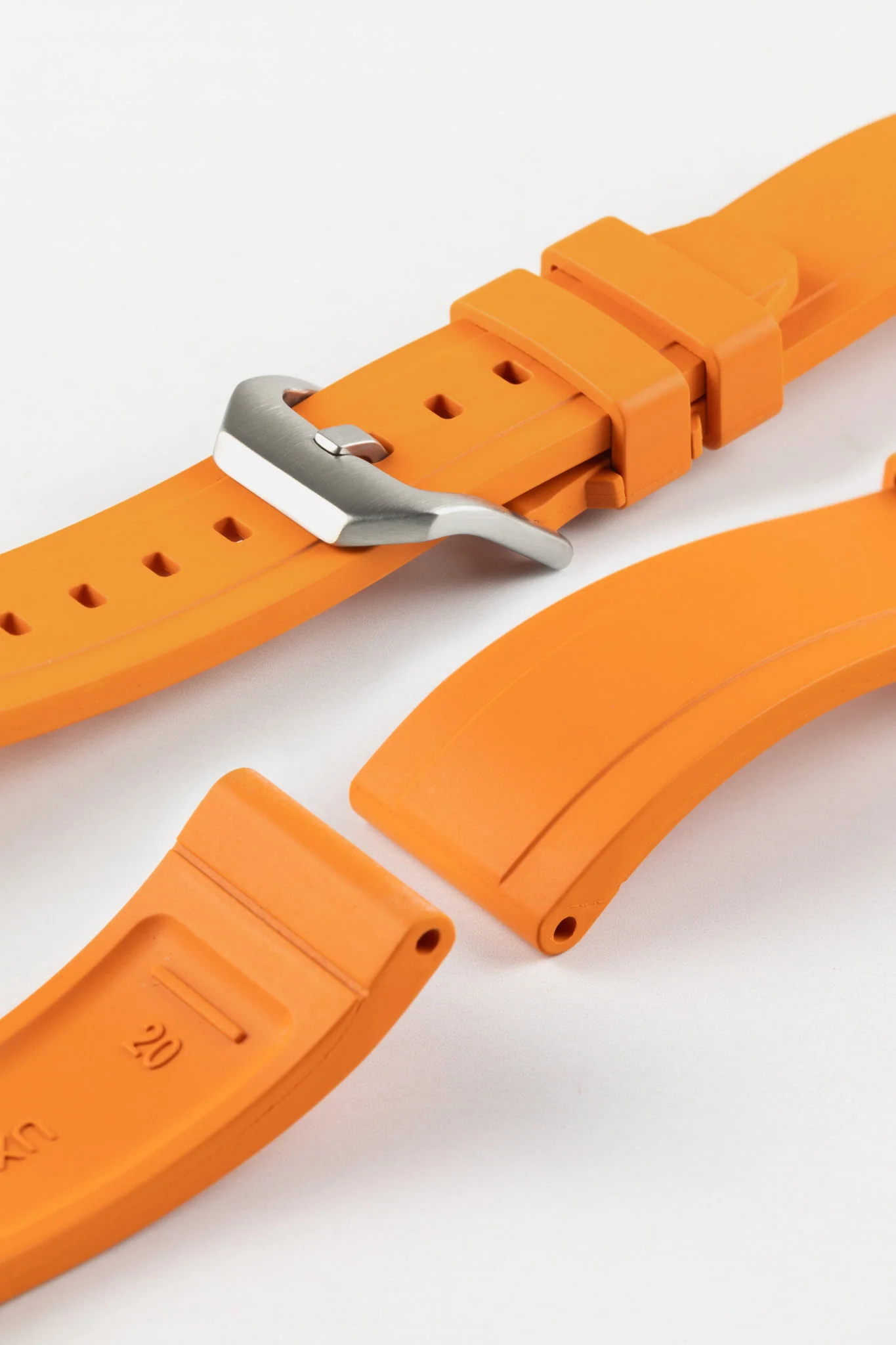 CRAFTER BLUE UX03 Orange FKM Rubber Watch Strap - Image 7
