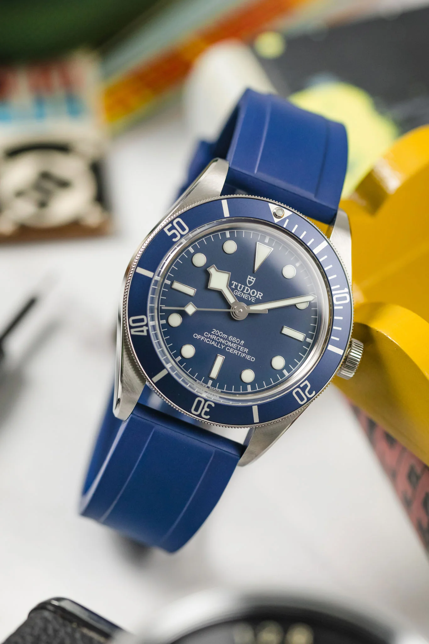 CRAFTER BLUE UX03 Royal Blue FKM Rubber Watch Strap - Image 4