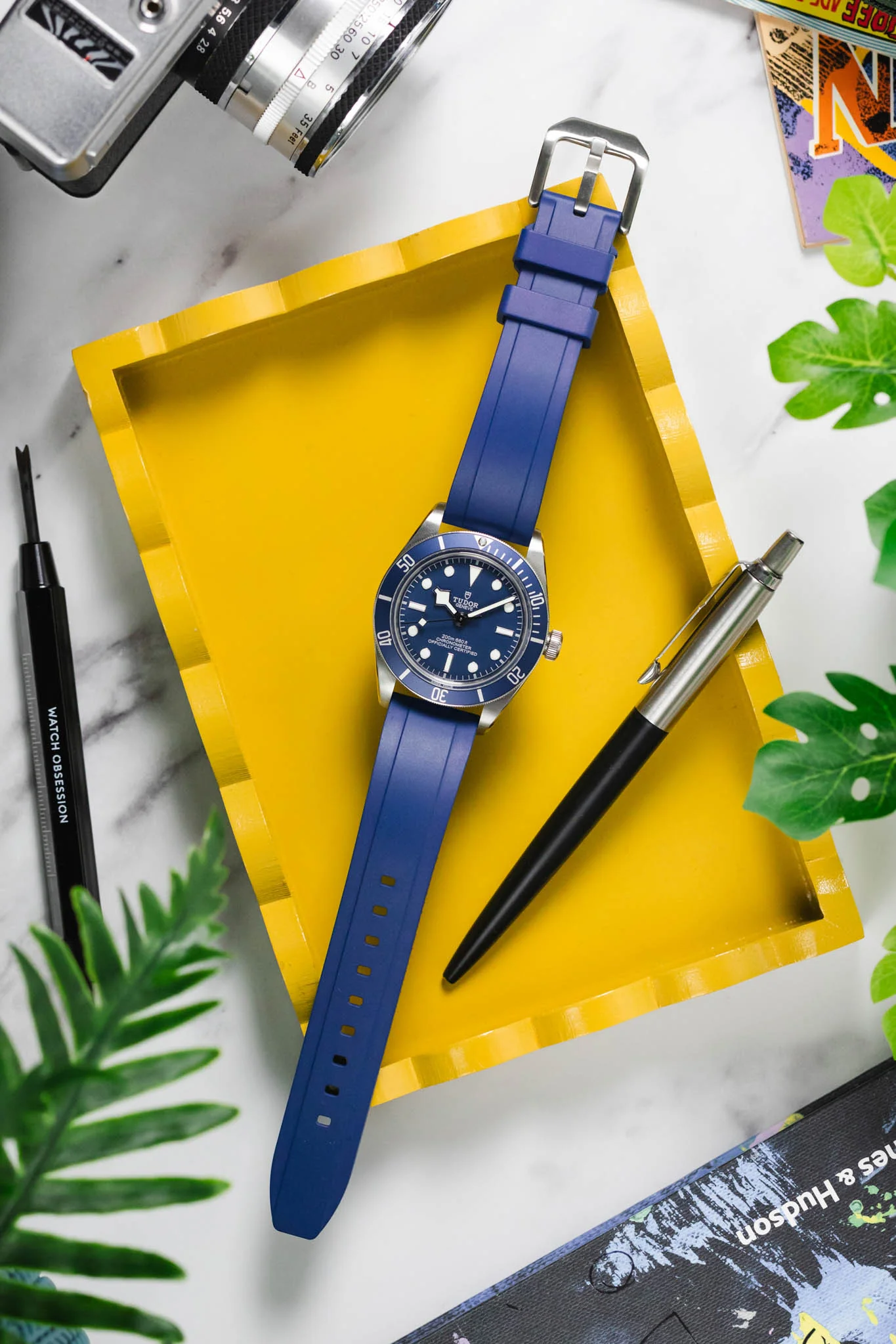 CRAFTER BLUE UX03 Royal Blue FKM Rubber Watch Strap - Image 8
