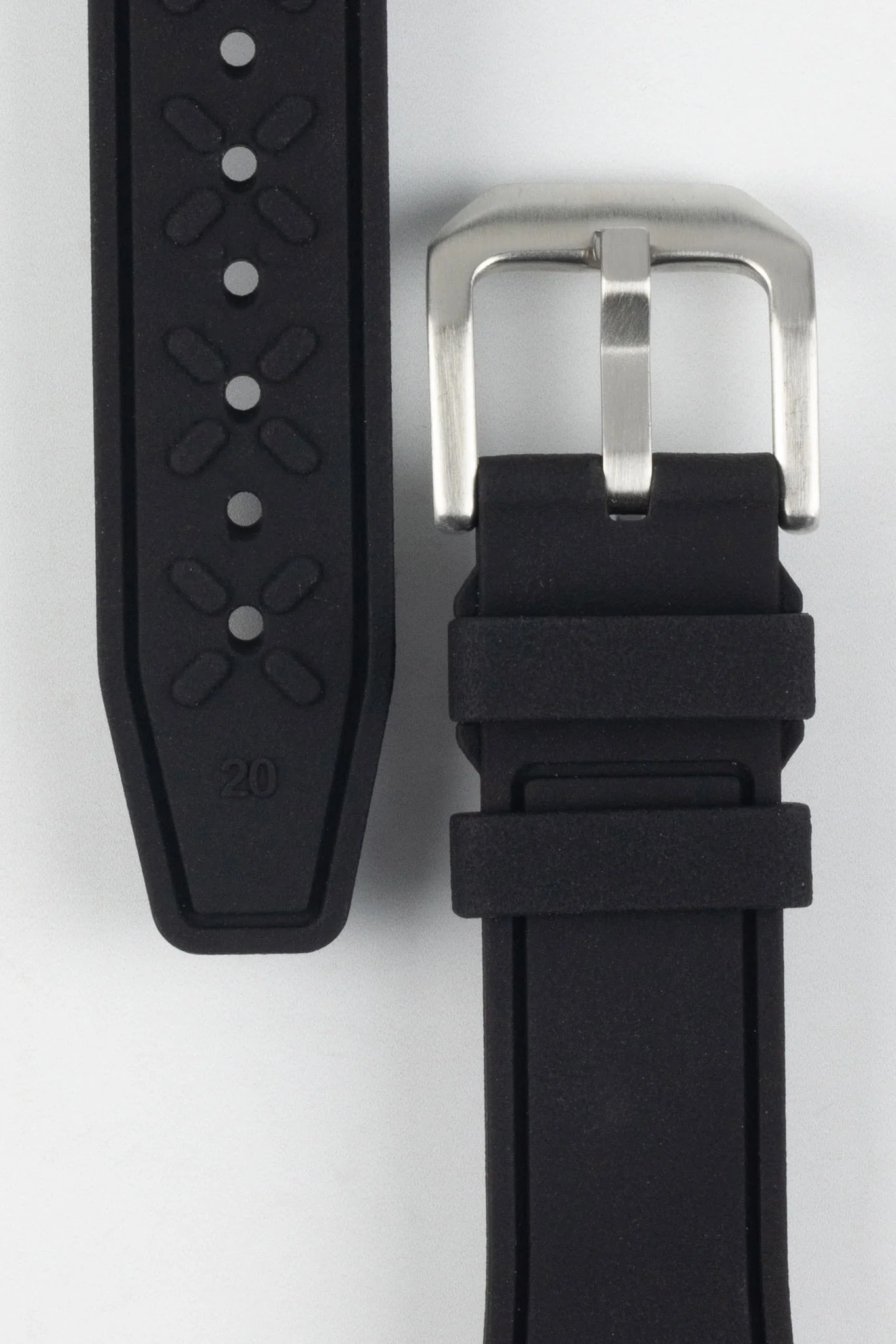 CRAFTER BLUE UX07 Black FKM Rubber Watch Strap - Image 3