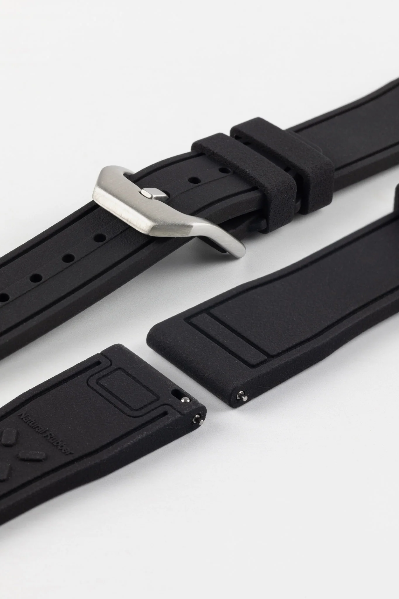 CRAFTER BLUE UX07 Black FKM Rubber Watch Strap - Image 7
