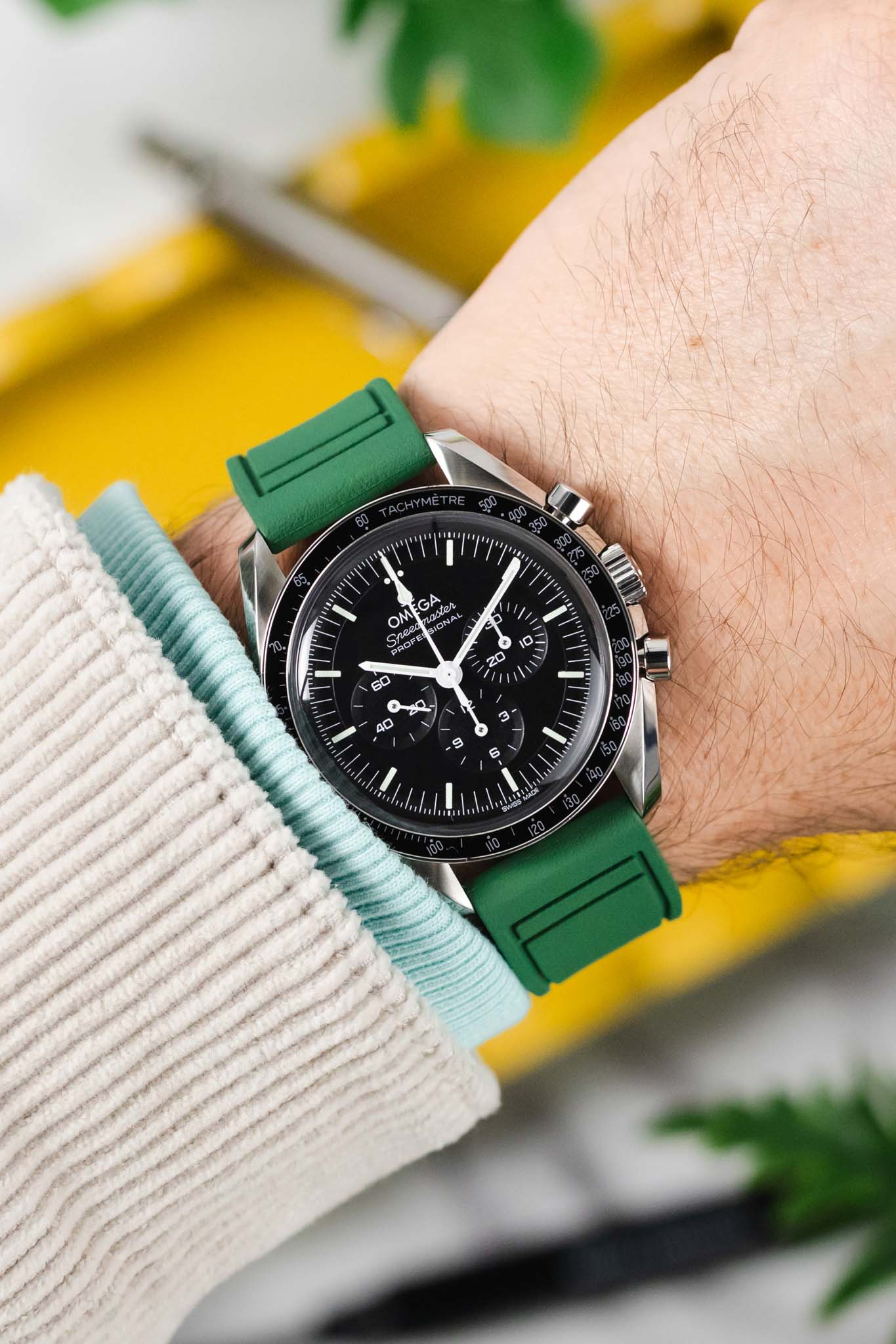 CRAFTER BLUE UX07 Green FKM Rubber Watch Strap - Image 2