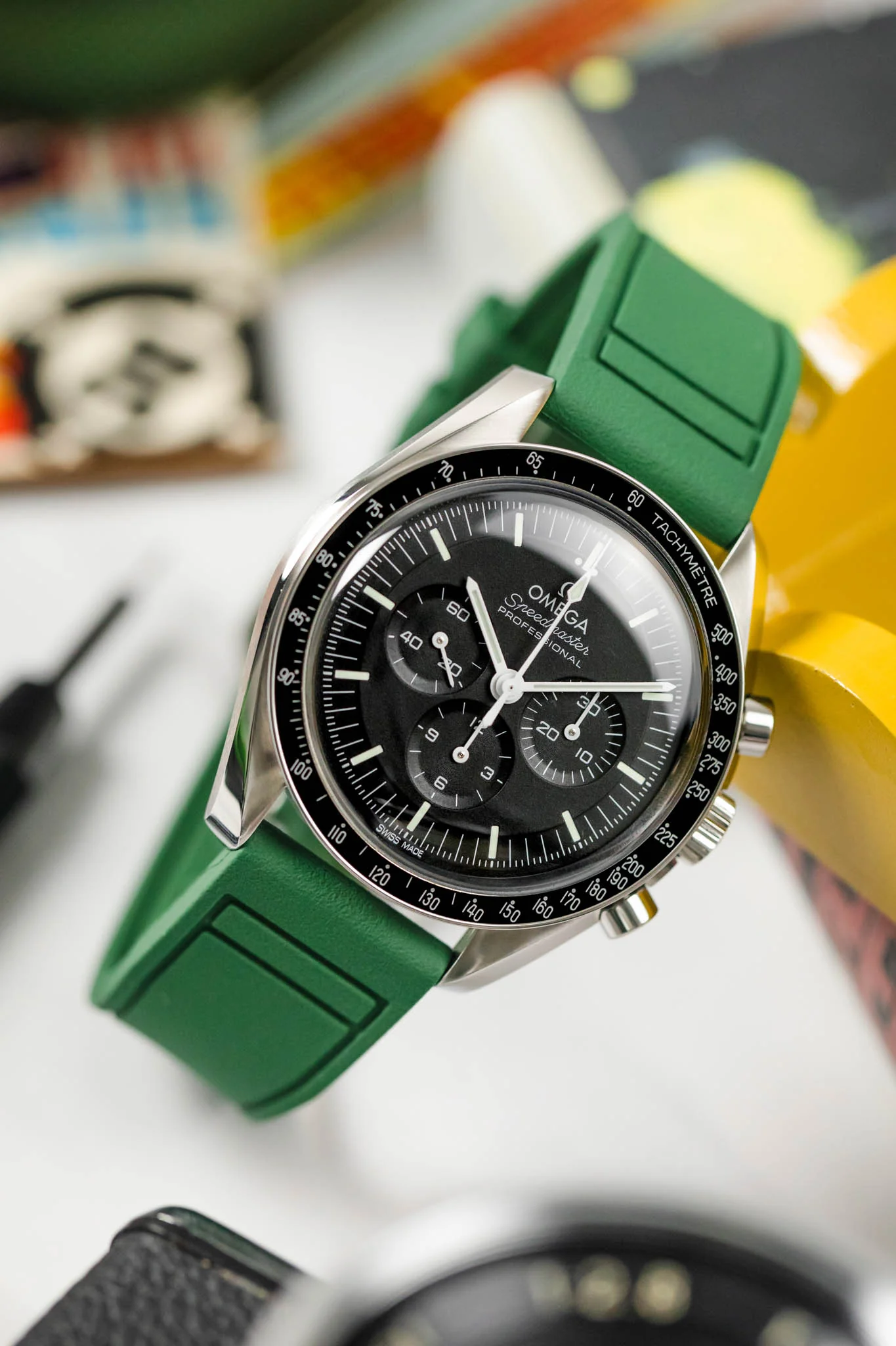 CRAFTER BLUE UX07 Green FKM Rubber Watch Strap - Image 4