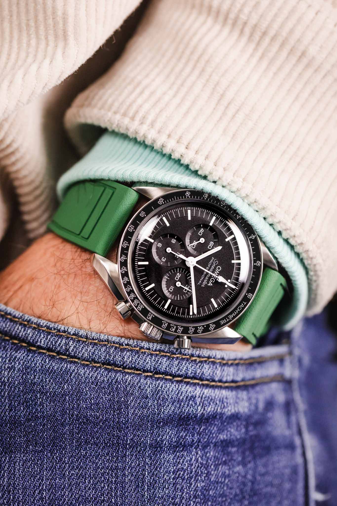 CRAFTER BLUE UX07 Green FKM Rubber Watch Strap - Image 6