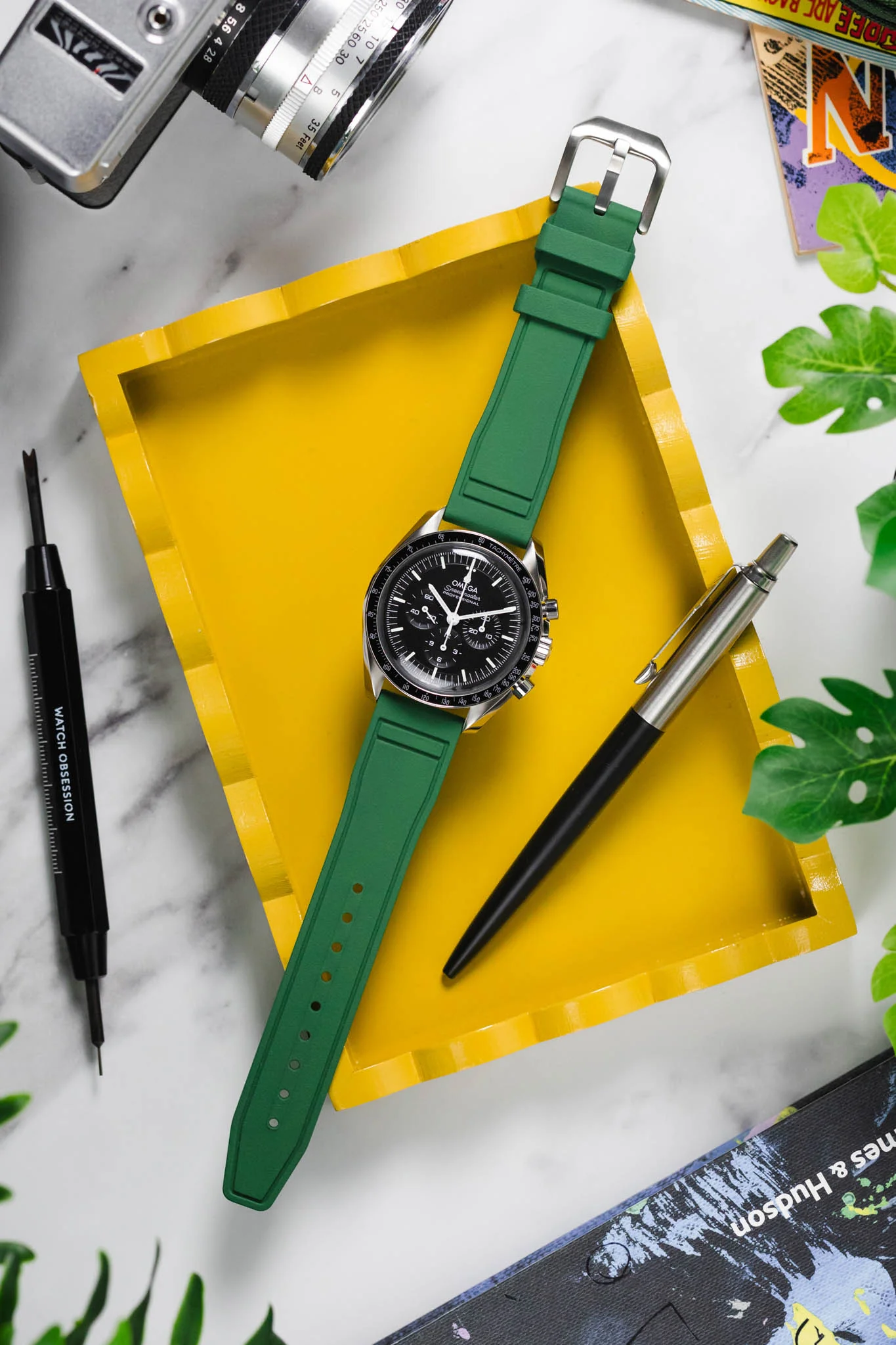 CRAFTER BLUE UX07 Green FKM Rubber Watch Strap - Image 8