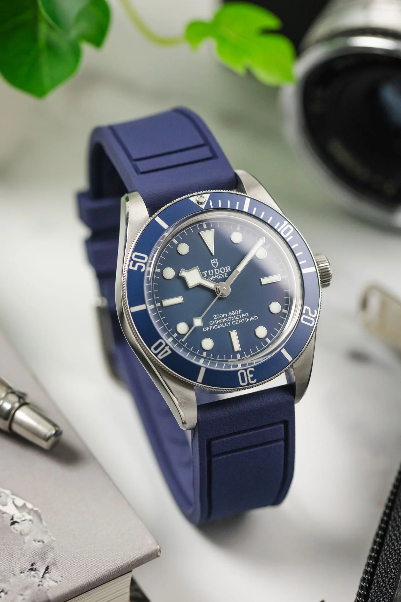 CRAFTER BLUE UX07 Navy FKM Rubber Watch Strap - Image 4