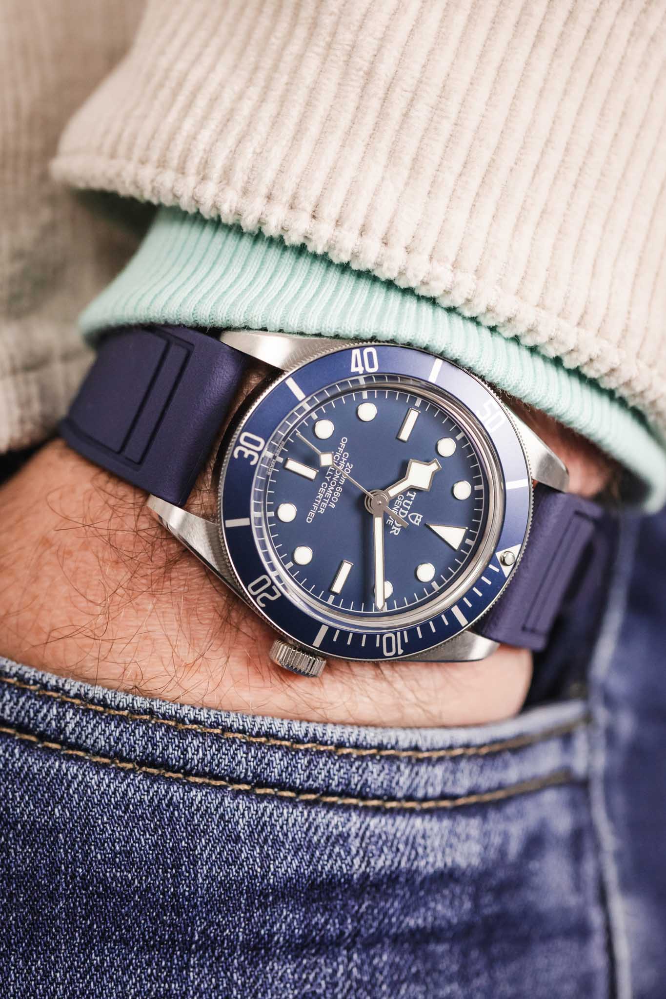 CRAFTER BLUE UX07 Navy FKM Rubber Watch Strap - Image 6