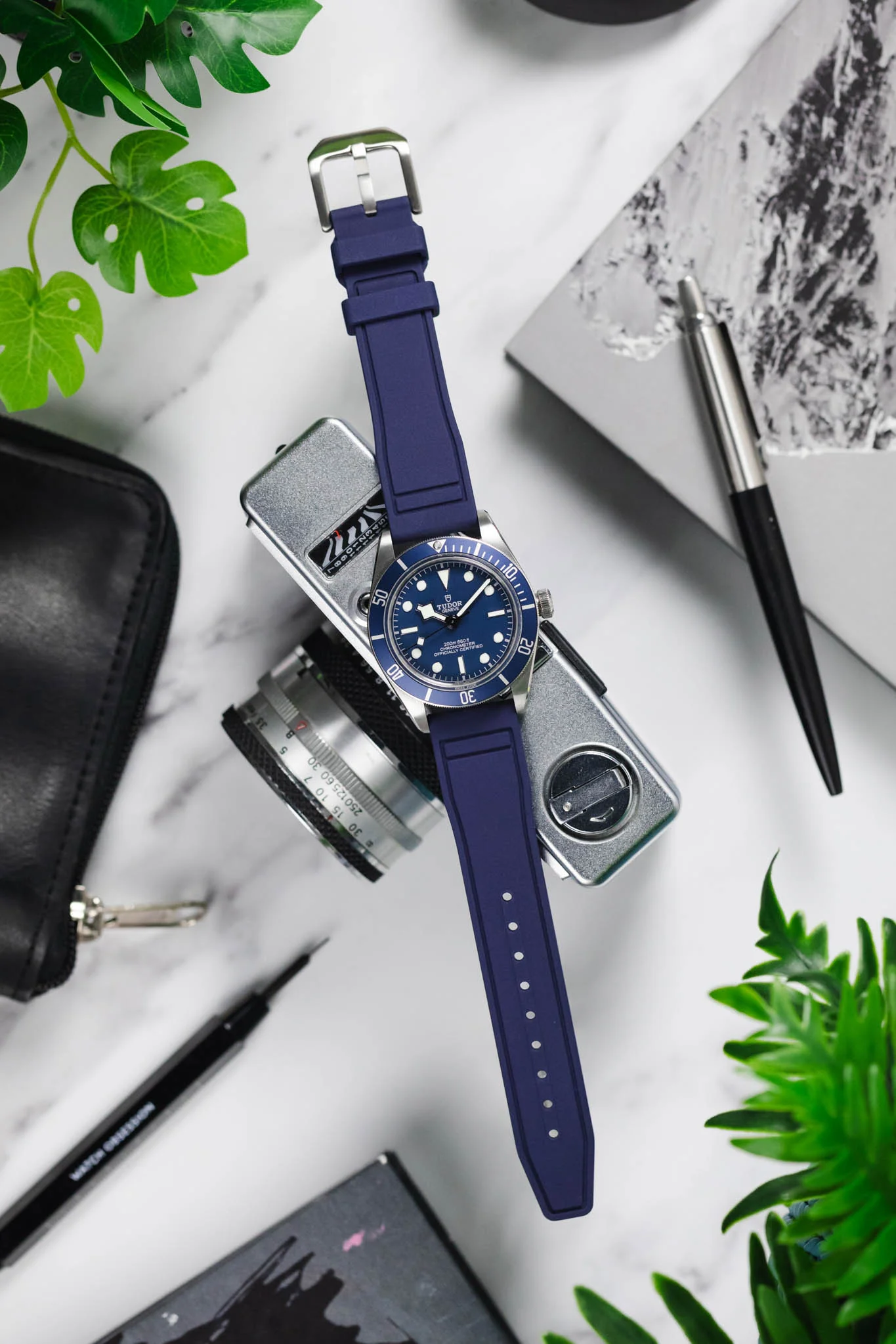 CRAFTER BLUE UX07 Navy FKM Rubber Watch Strap - Image 8