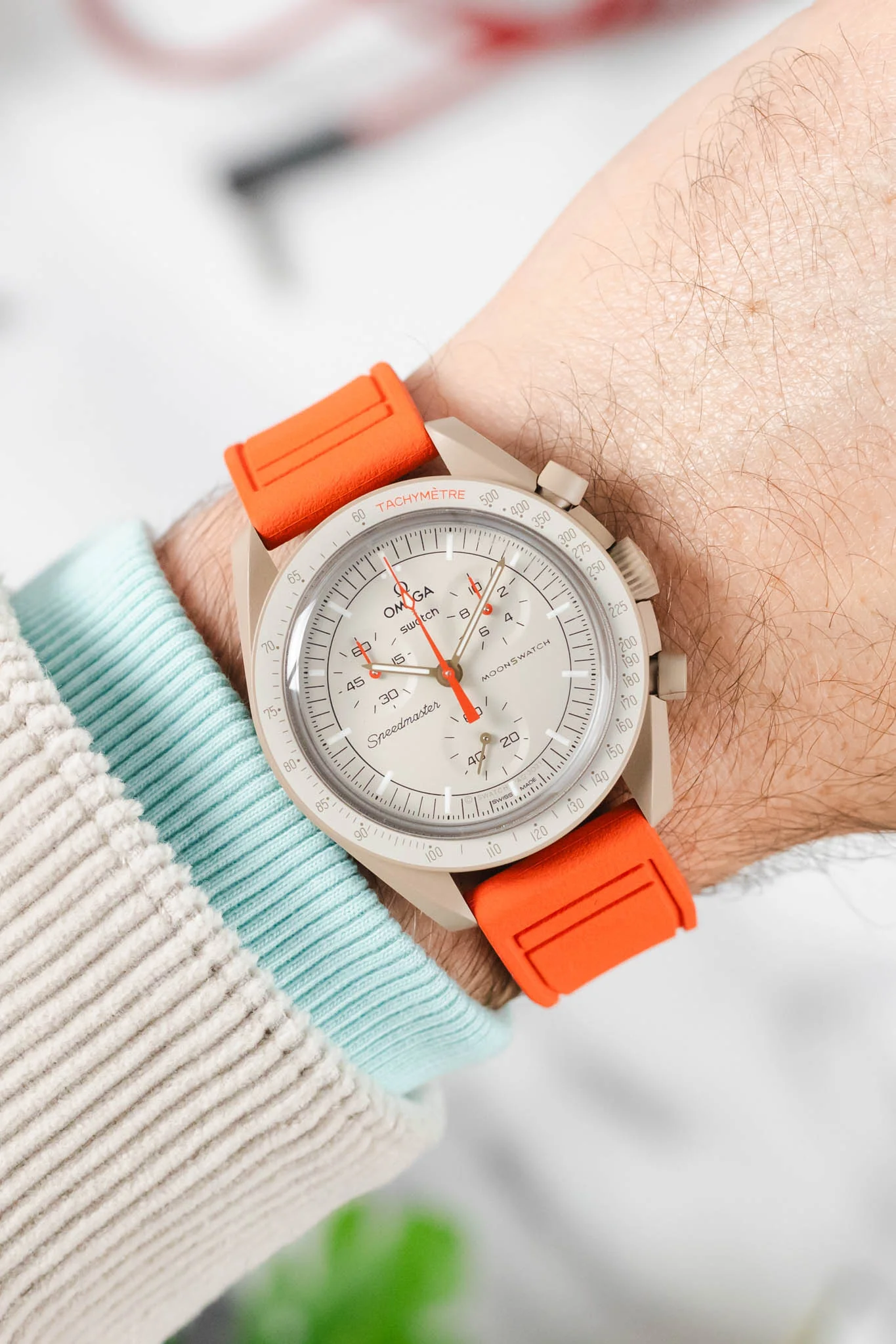 CRAFTER BLUE UX07 Orange FKM Rubber Watch Strap - Image 2