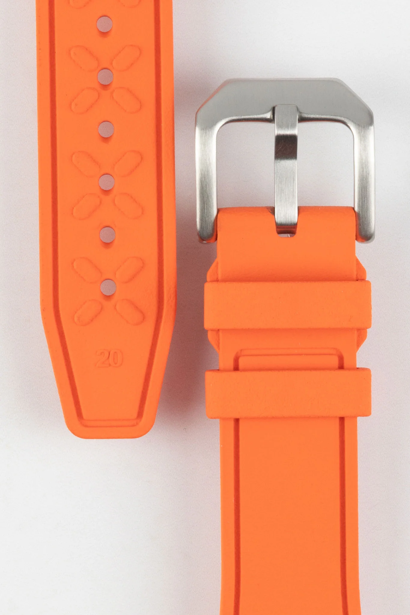 CRAFTER BLUE UX07 Orange FKM Rubber Watch Strap - Image 3