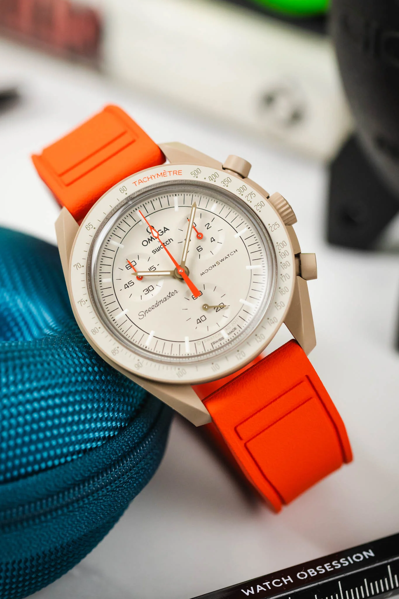 CRAFTER BLUE UX07 Orange FKM Rubber Watch Strap - Image 4