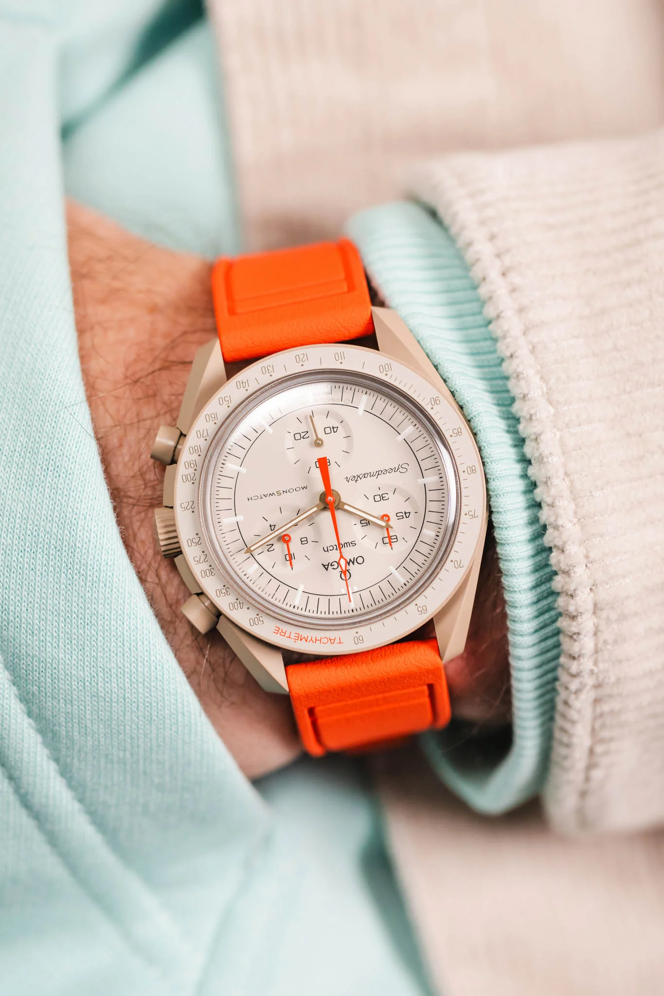 CRAFTER BLUE UX07 Orange FKM Rubber Watch Strap - Image 6