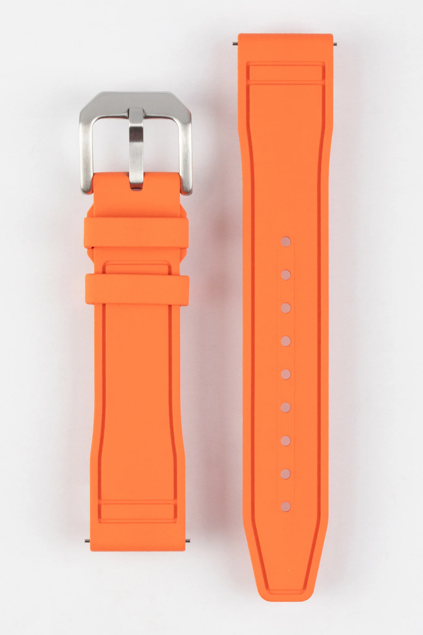 CRAFTER BLUE UX07 Orange FKM Rubber Watch Strap - Image 9