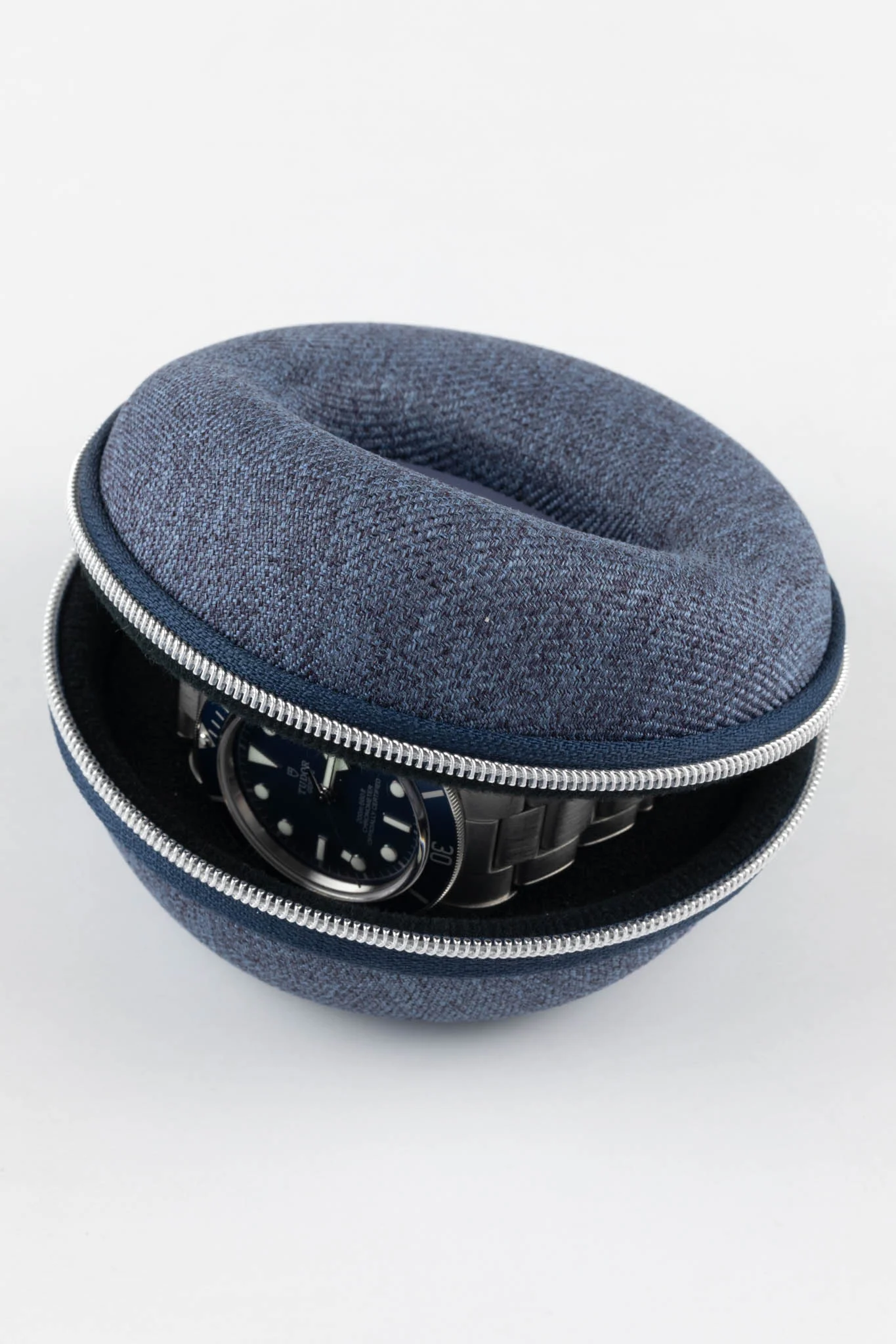 Oyster - 1 Watch Travel Case - Denim Blue - Image 7