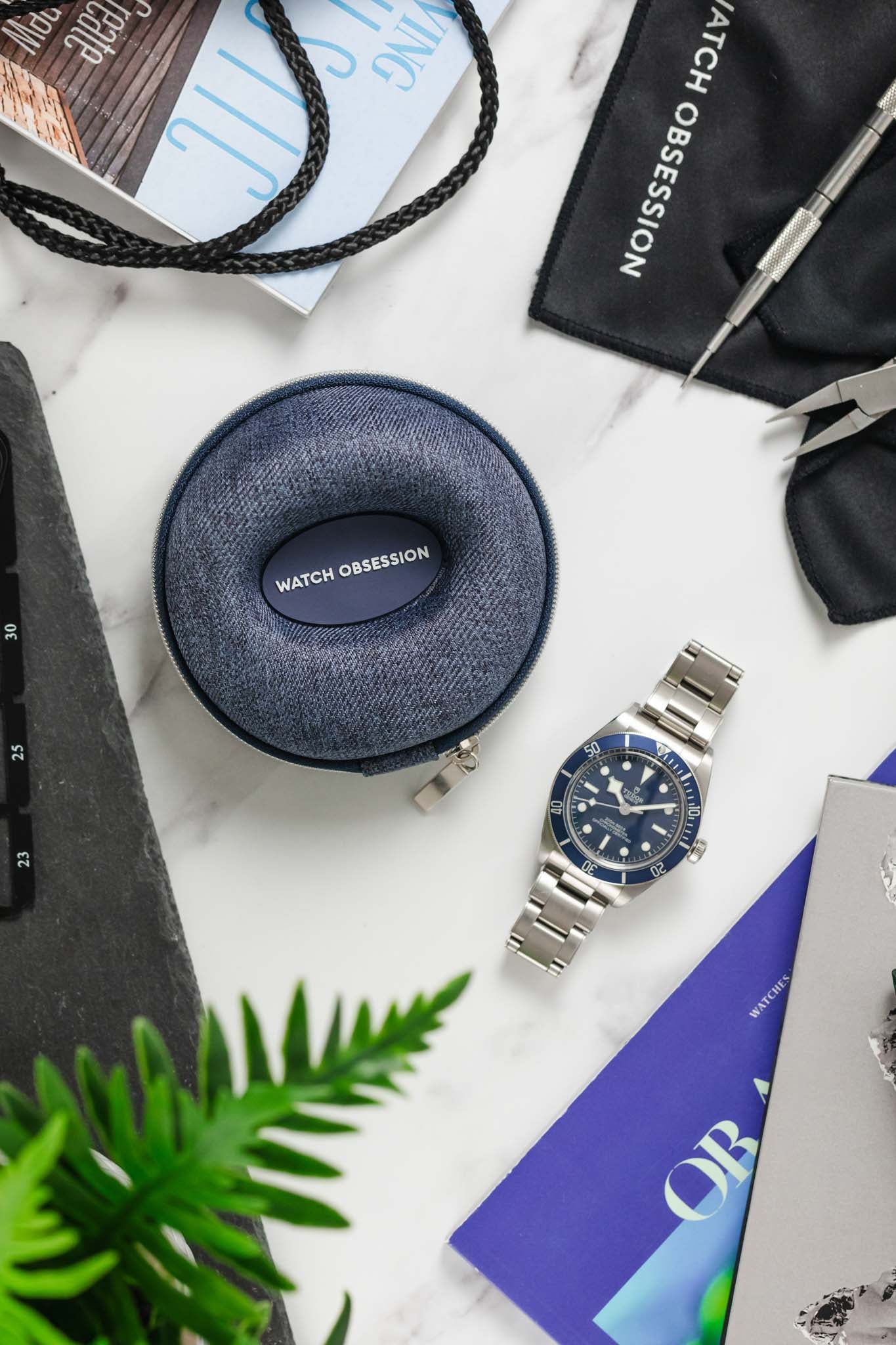 Oyster - 1 Watch Travel Case - Denim Blue - Image 8