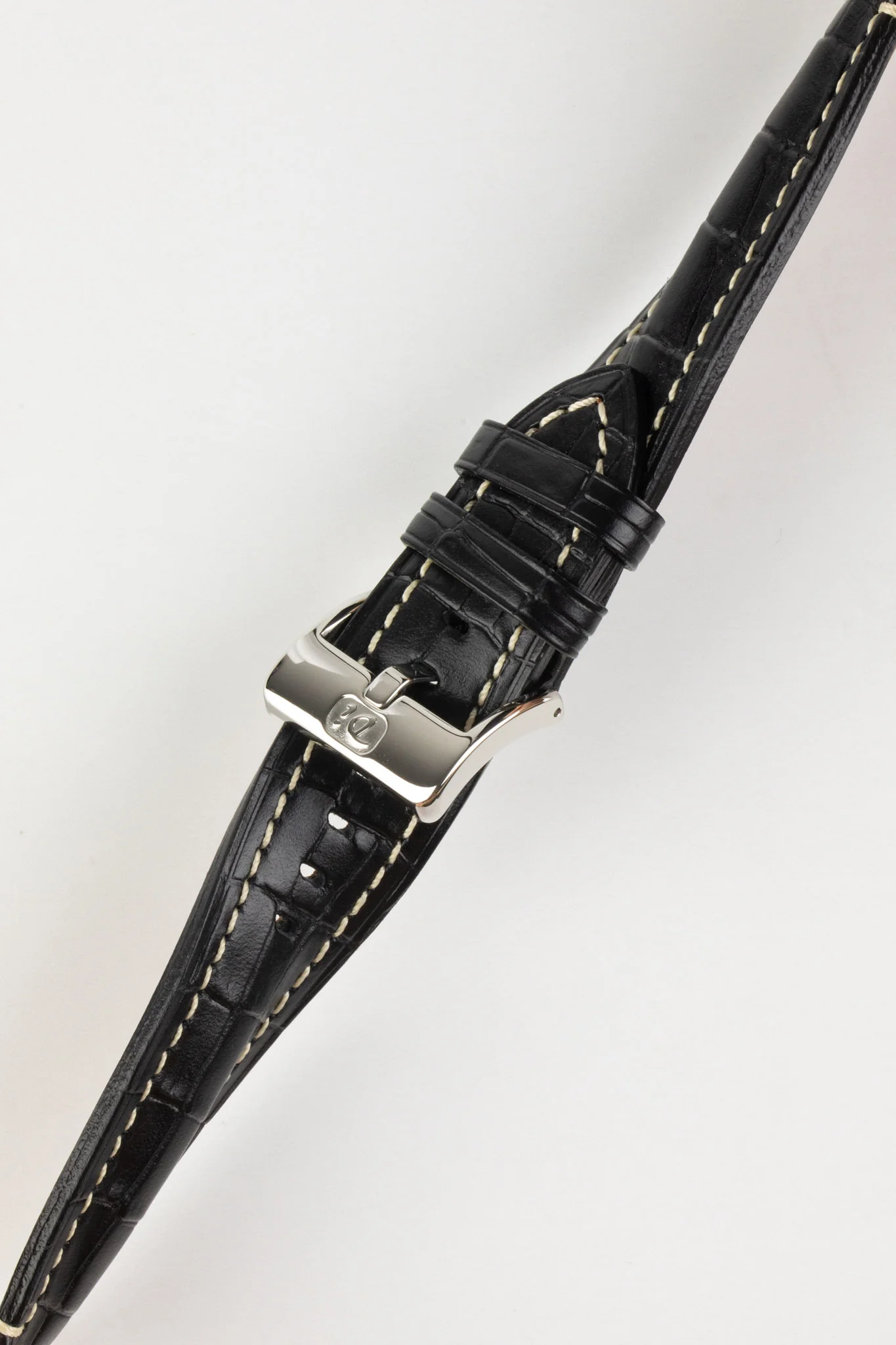 Di-Modell BALI CHRONO Alligator-Embossed Padded Watch Strap in BLACK - Image 3