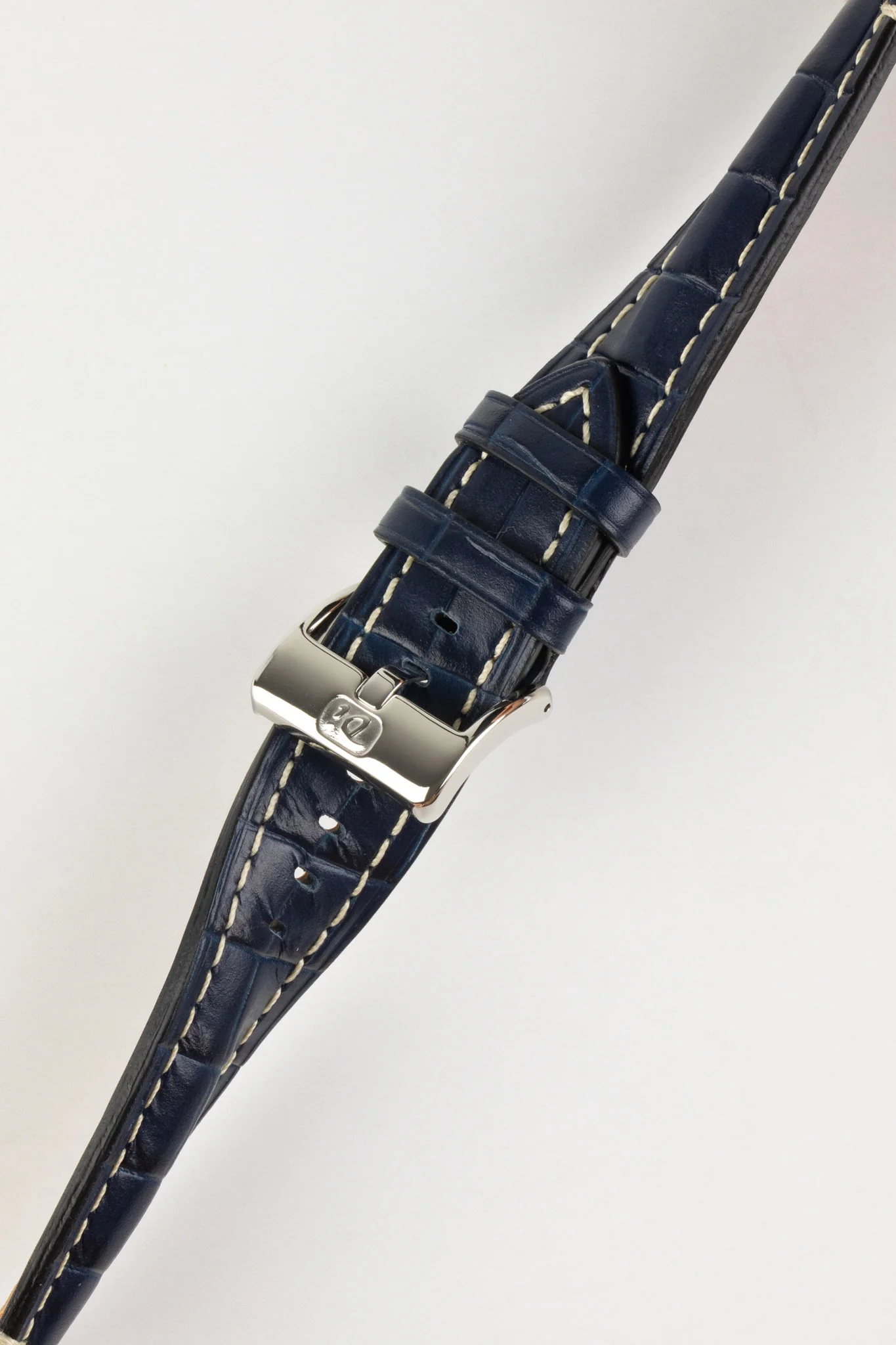 Di-Modell BALI CHRONO Alligator-Embossed Padded Watch Strap in BLUE - Image 5