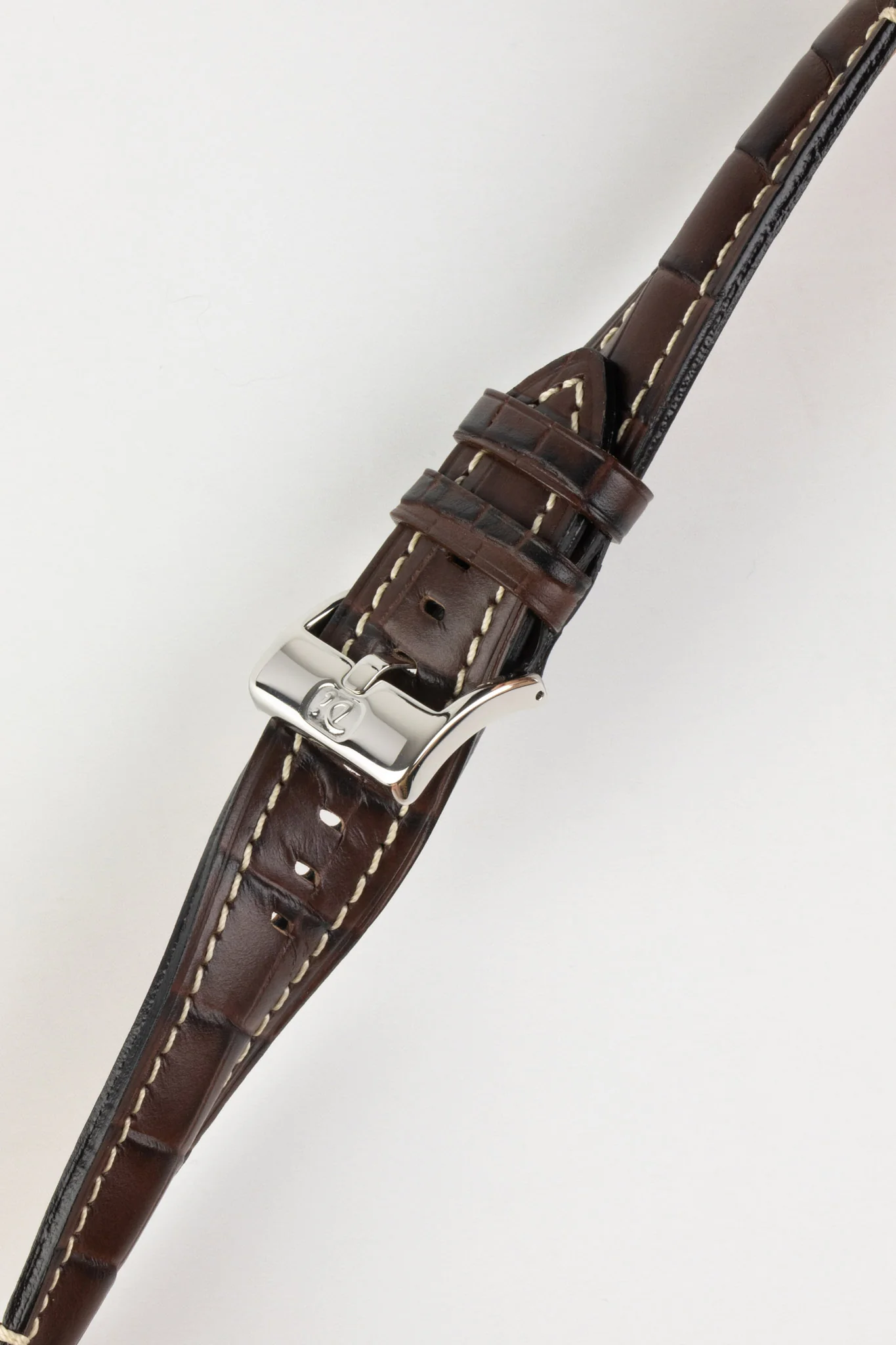 Di-Modell BALI CHRONO Alligator-Embossed Padded Watch Strap in BROWN - Image 3