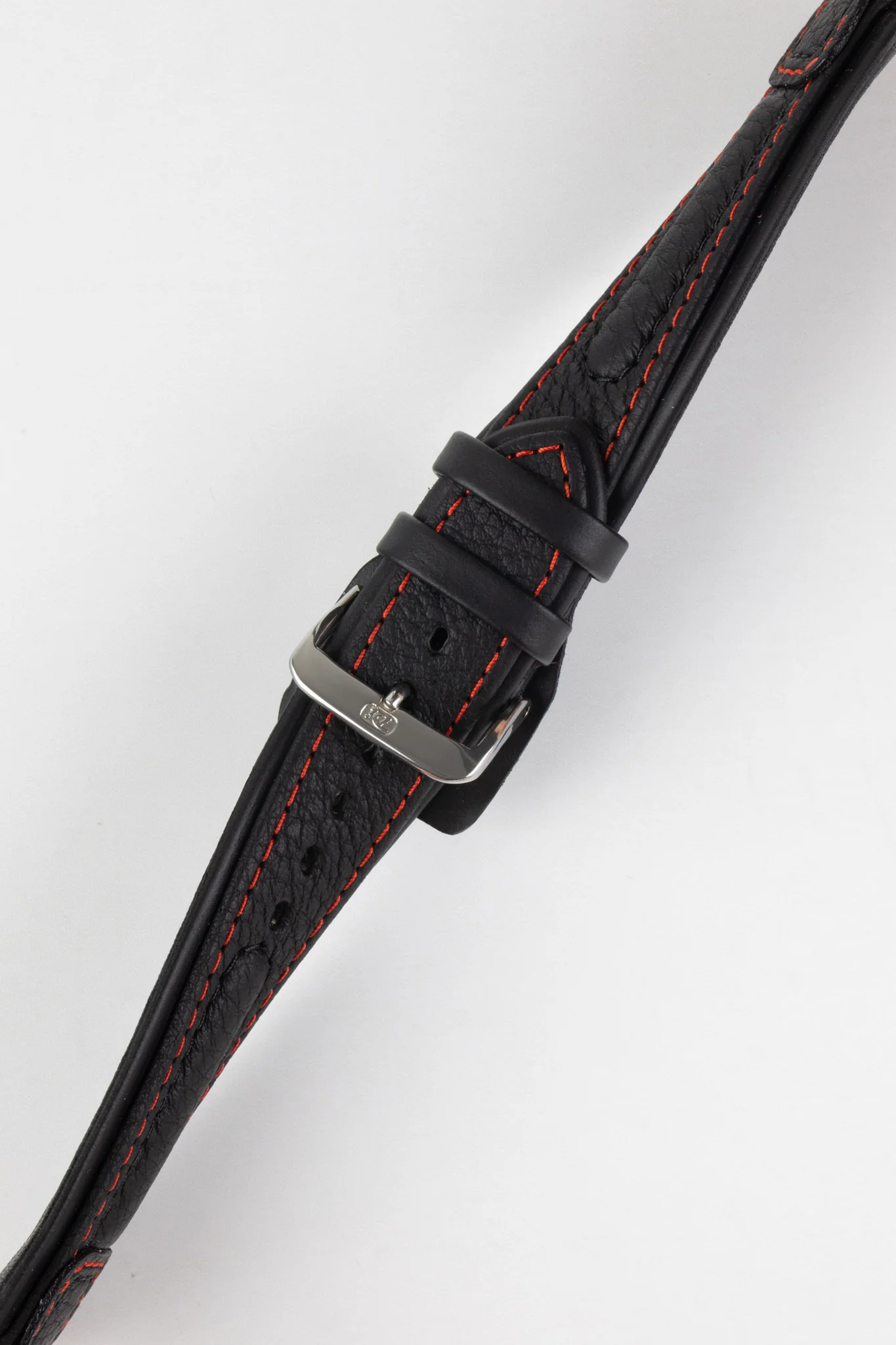 Di-Modell CHRONISSIMO Waterproof Leather Watch Strap in BLACK / RED - Image 4