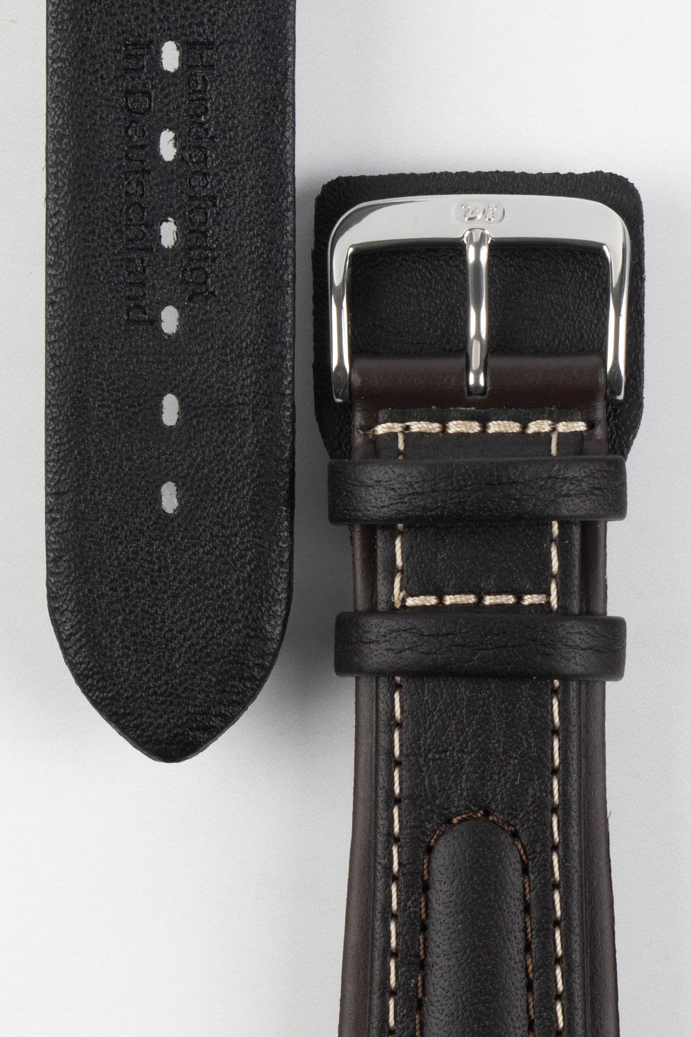 Di-Modell CHRONISSIMO Waterproof Leather Watch Strap in BROWN - Image 3