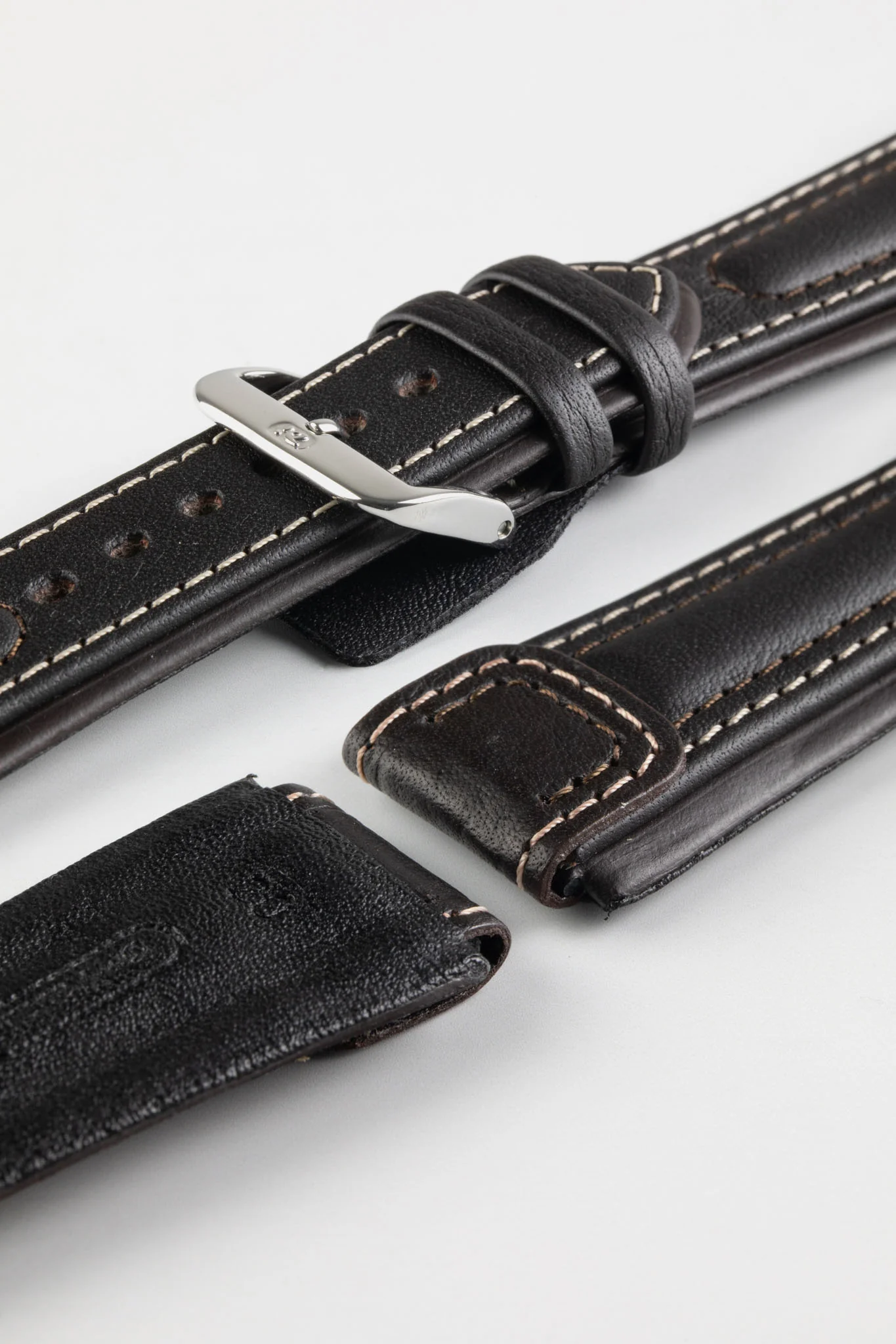Di-Modell CHRONISSIMO Waterproof Leather Watch Strap in BROWN - Image 6