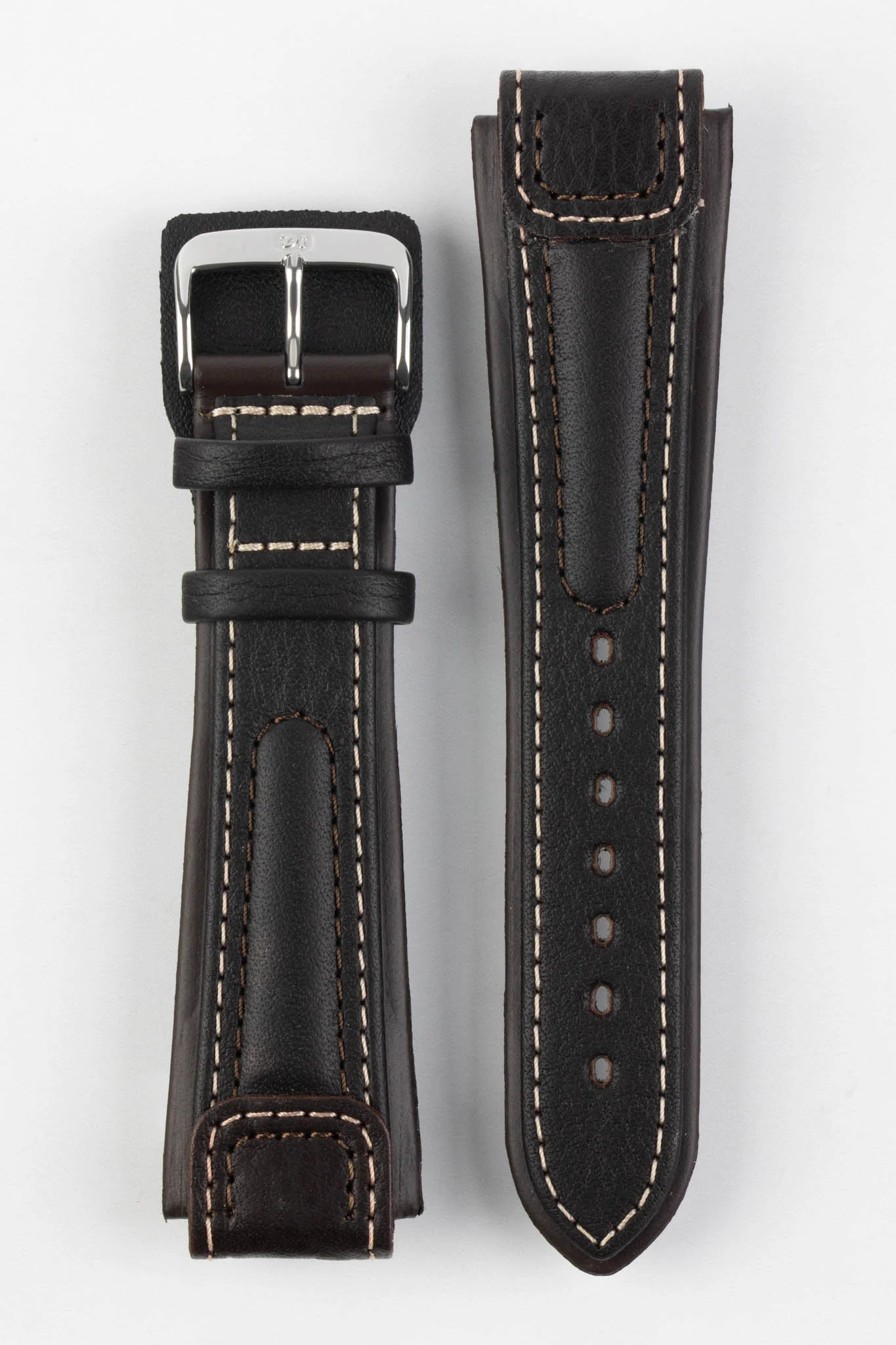 Di-Modell CHRONISSIMO Waterproof Leather Watch Strap in BROWN - Image 7