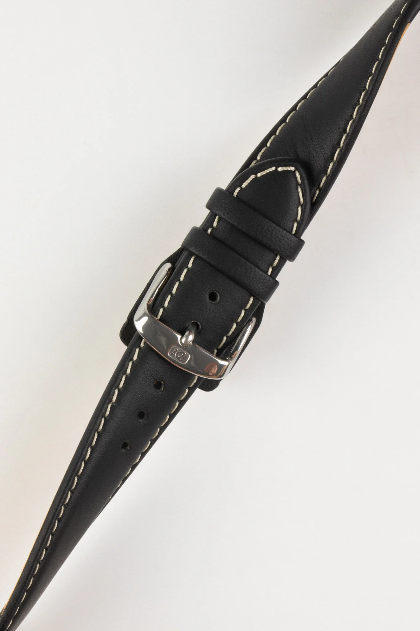 Di-Modell DENVER Calf Leather Watch Strap in BLACK / BEIGE - Image 4
