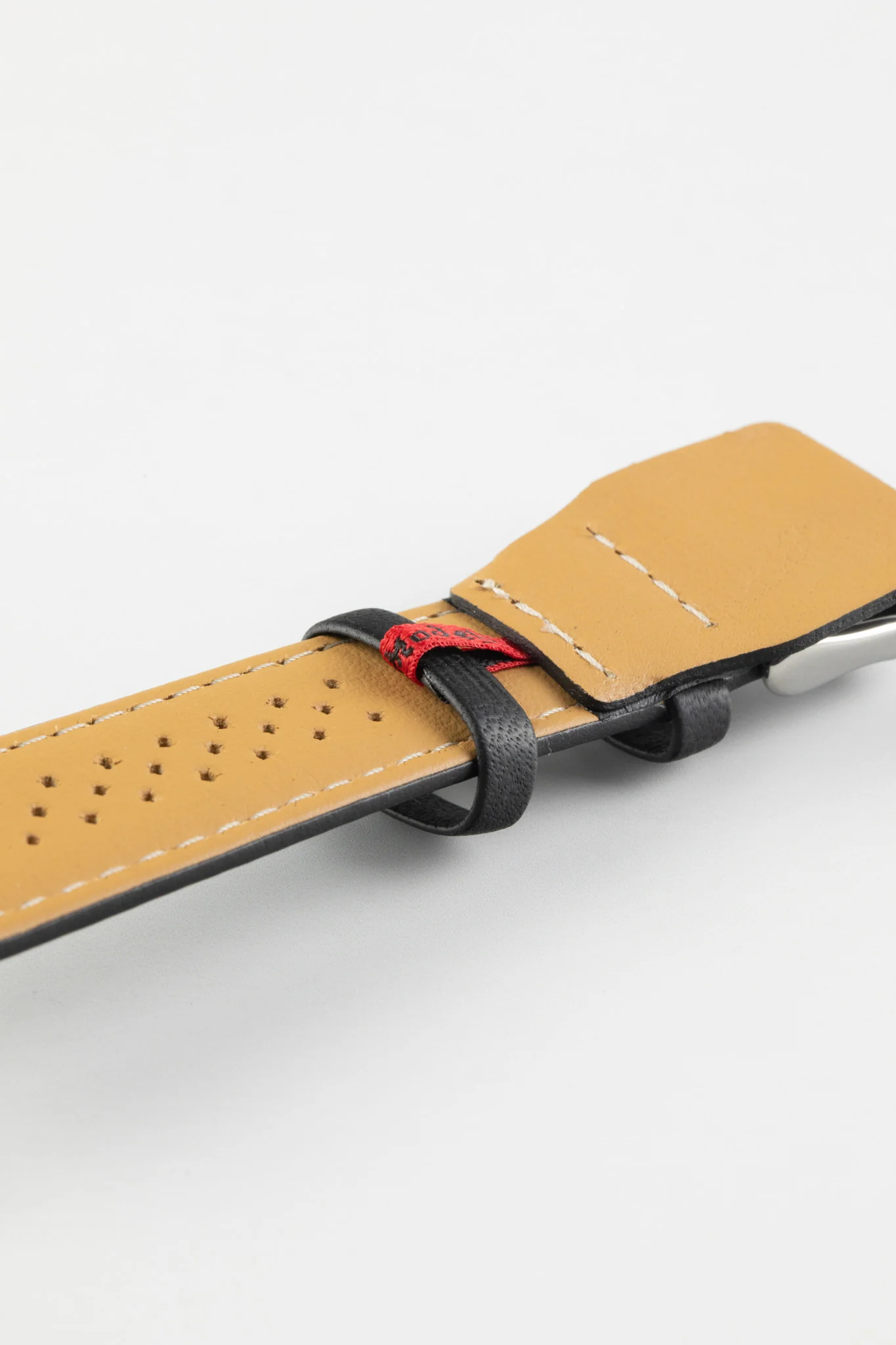 Di-Modell DENVER Calf Leather Watch Strap in BLACK / BEIGE - Image 6