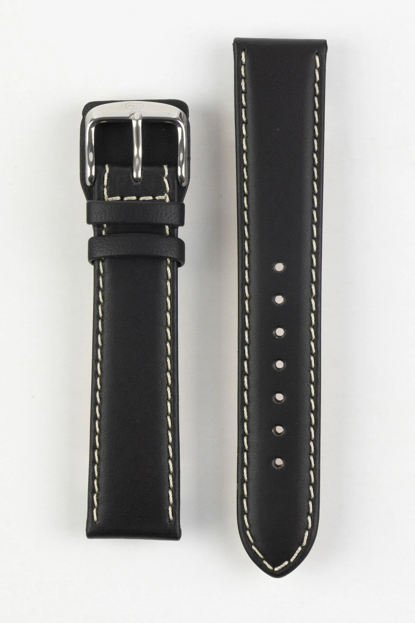Di-Modell DENVER Calf Leather Watch Strap in BLACK / BEIGE - Image 7