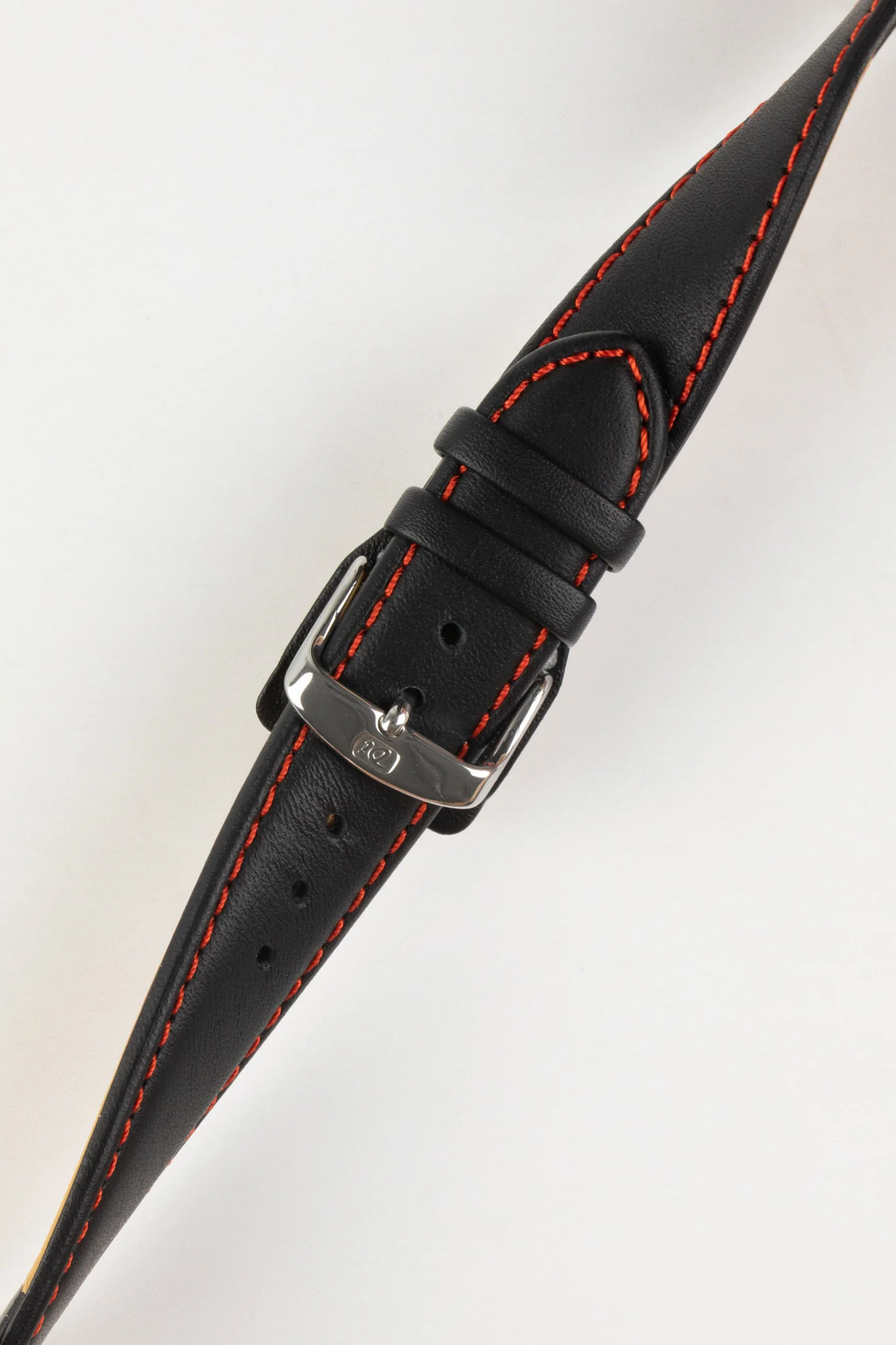 Di-Modell DENVER Calf Leather Watch Strap in BLACK / RED - Image 4