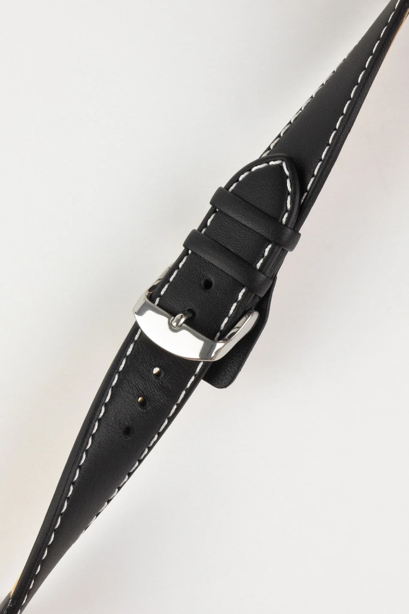 Di-Modell DENVER Calf Leather Watch Strap in BLACK / WHITE - Image 4