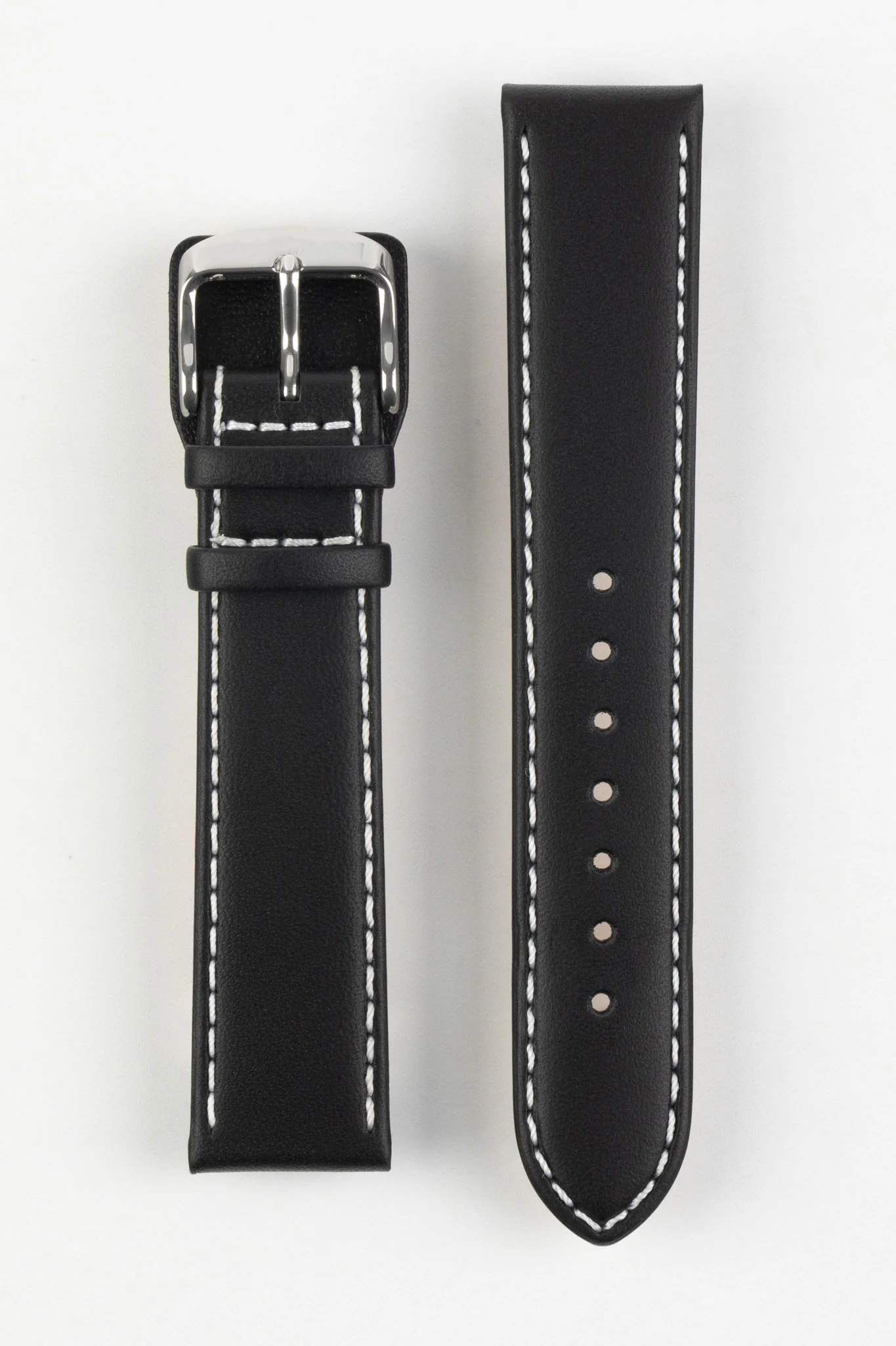 Di-Modell DENVER Calf Leather Watch Strap in BLACK / WHITE - Image 7