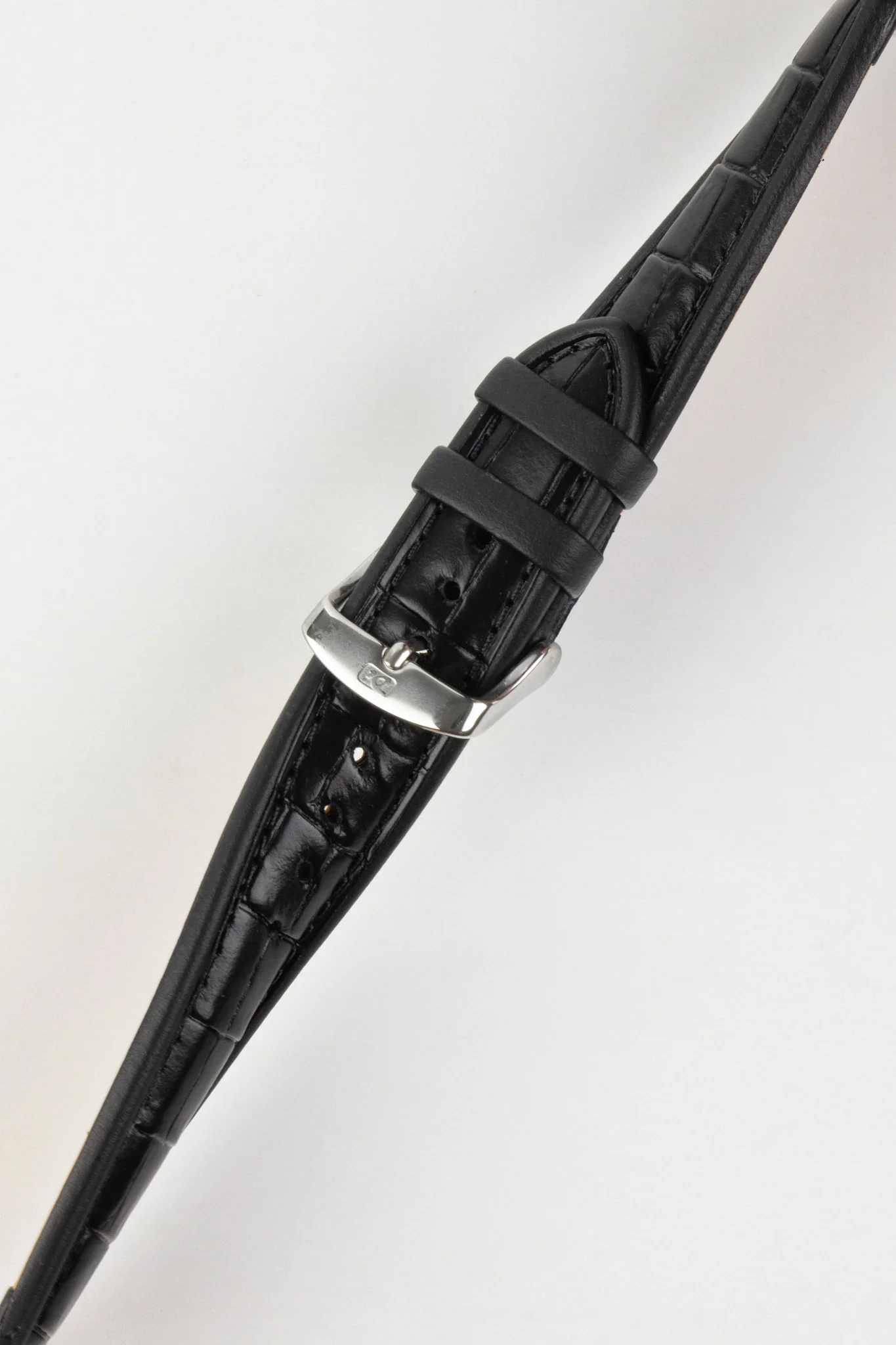 Di-Modell IMPERATOR Waterproof Alligator-Embossed Calfskin Watch Strap in BLACK - Image 3