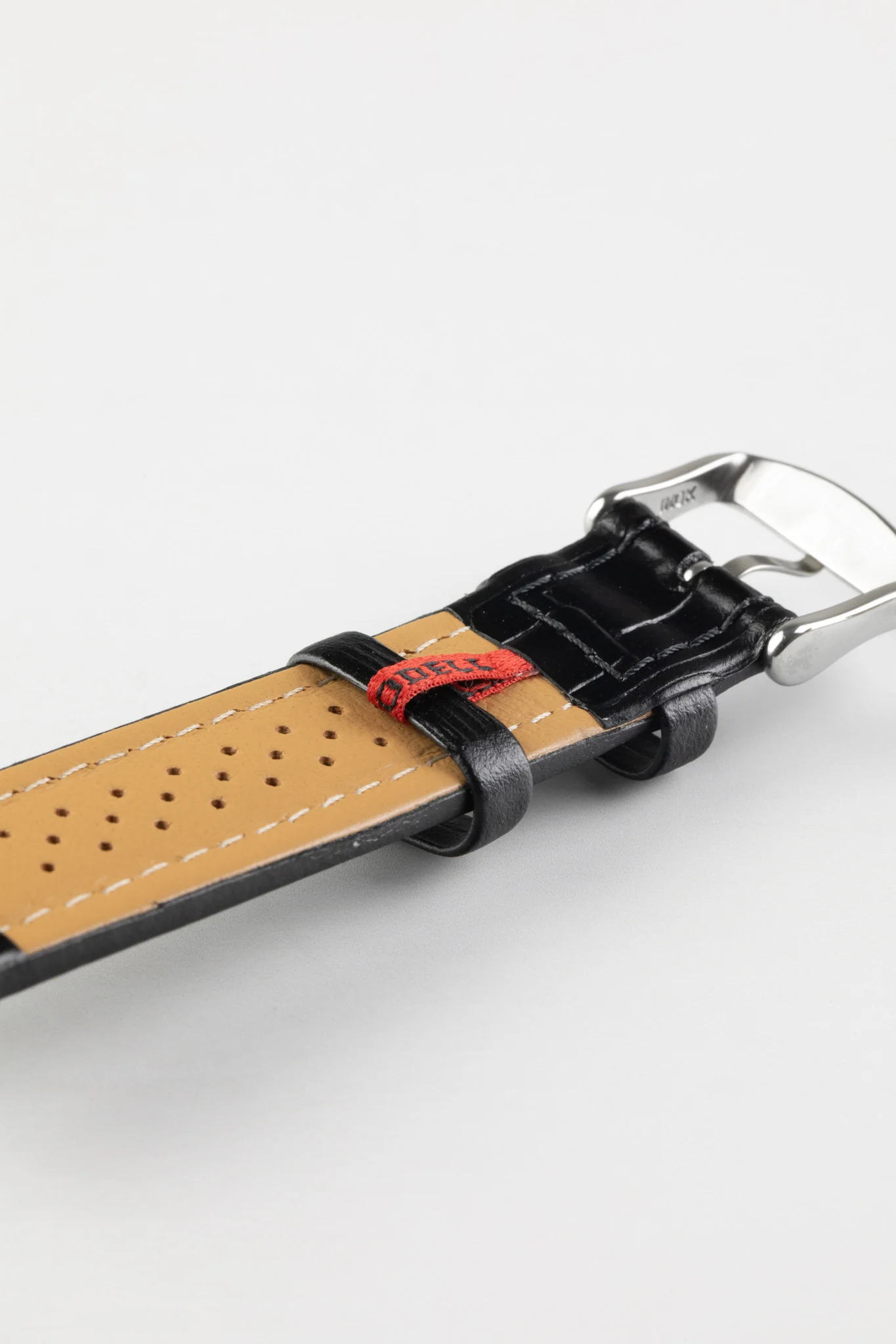 Di-Modell IMPERATOR Waterproof Alligator-Embossed Calfskin Watch Strap in BLACK - Image 5