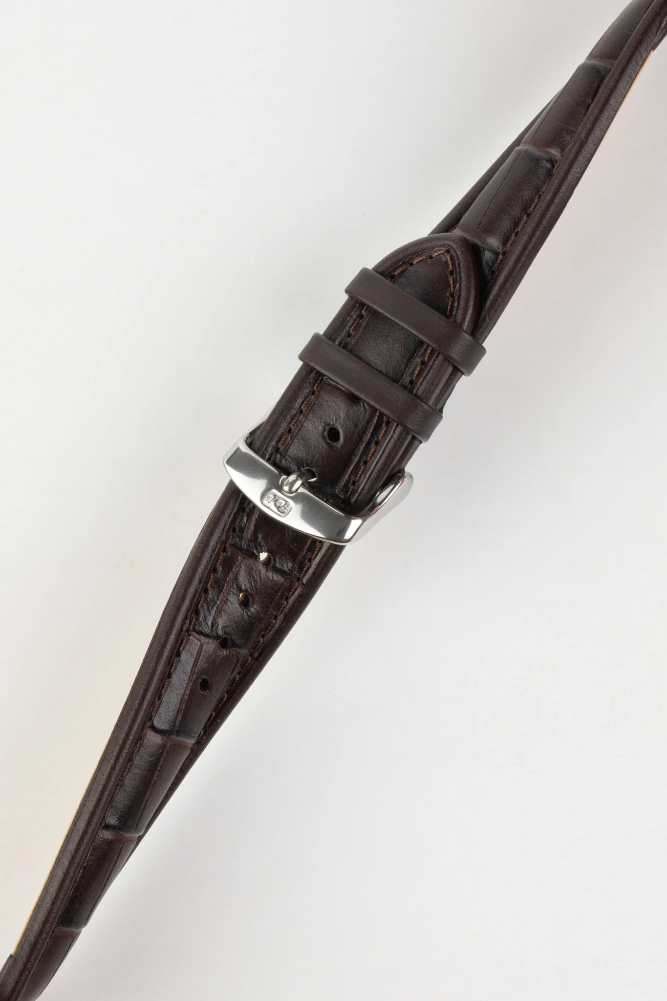 Di-Modell IMPERATOR Waterproof Alligator-Embossed Calfskin Watch Strap in BROWN - Image 3