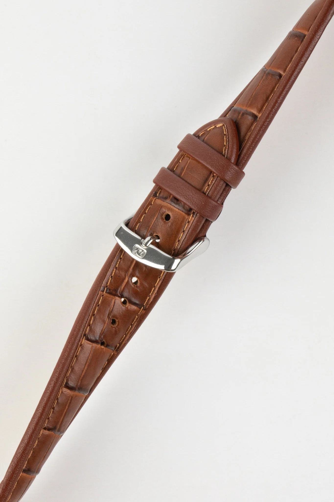 Di-Modell IMPERATOR Waterproof Alligator-Embossed Calfskin Watch Strap in GOLD BROWN - Image 3