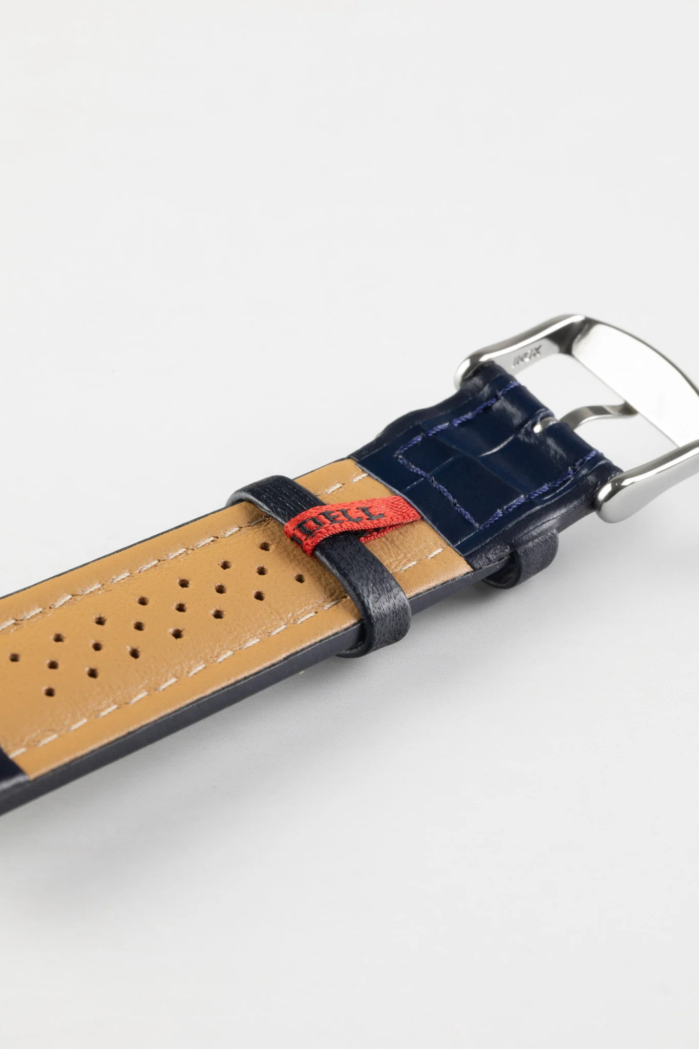 Di-Modell IMPERATOR Waterproof Alligator-Embossed Calfskin Watch Strap in NAVY BLUE - Image 7