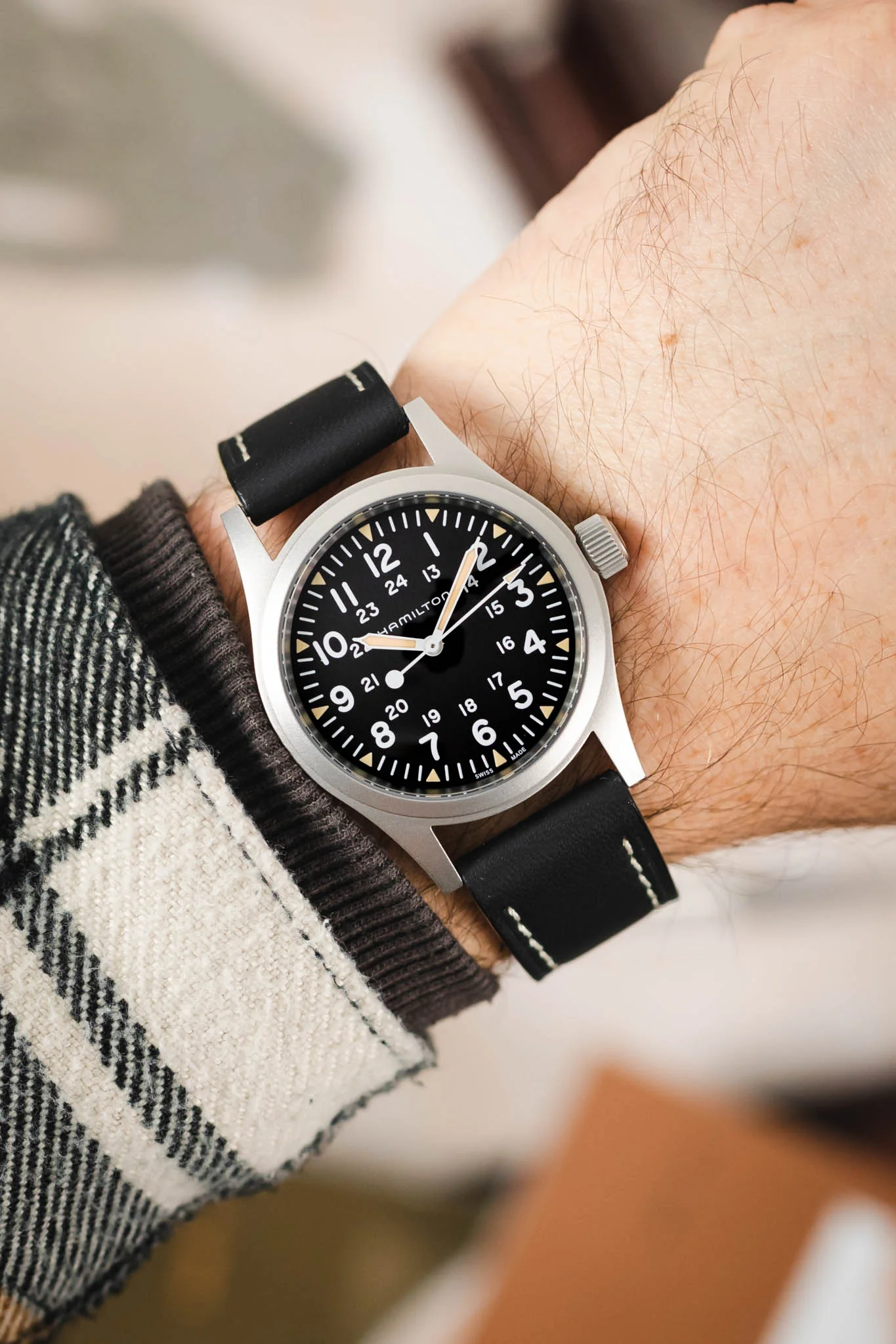 Di-Modell JUMBO Calf Leather Watch Strap in BLACK - Image 2