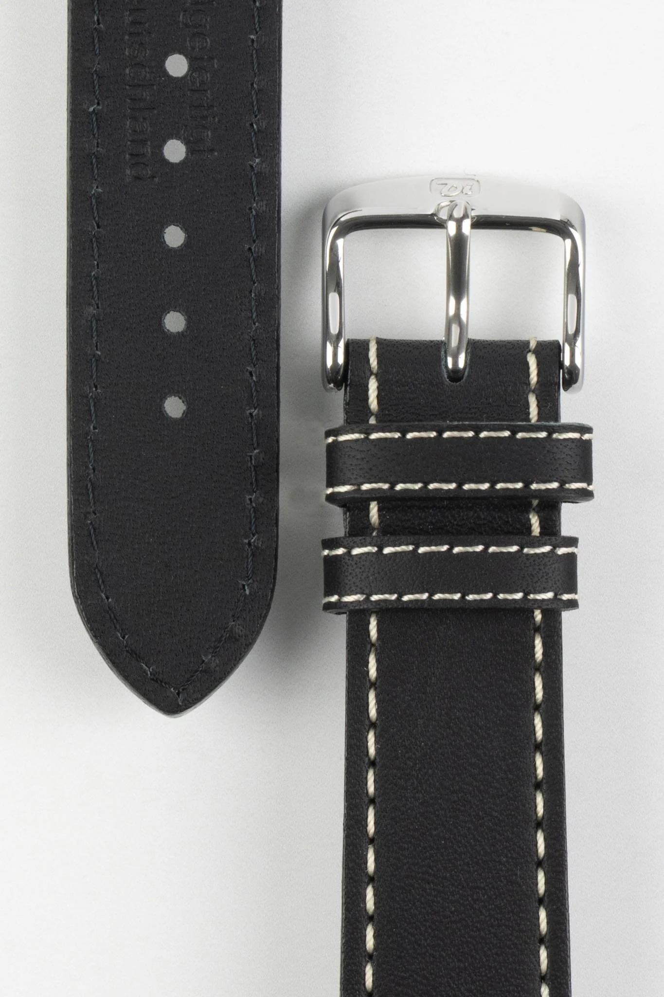 Di-Modell JUMBO Calf Leather Watch Strap in BLACK - Image 3