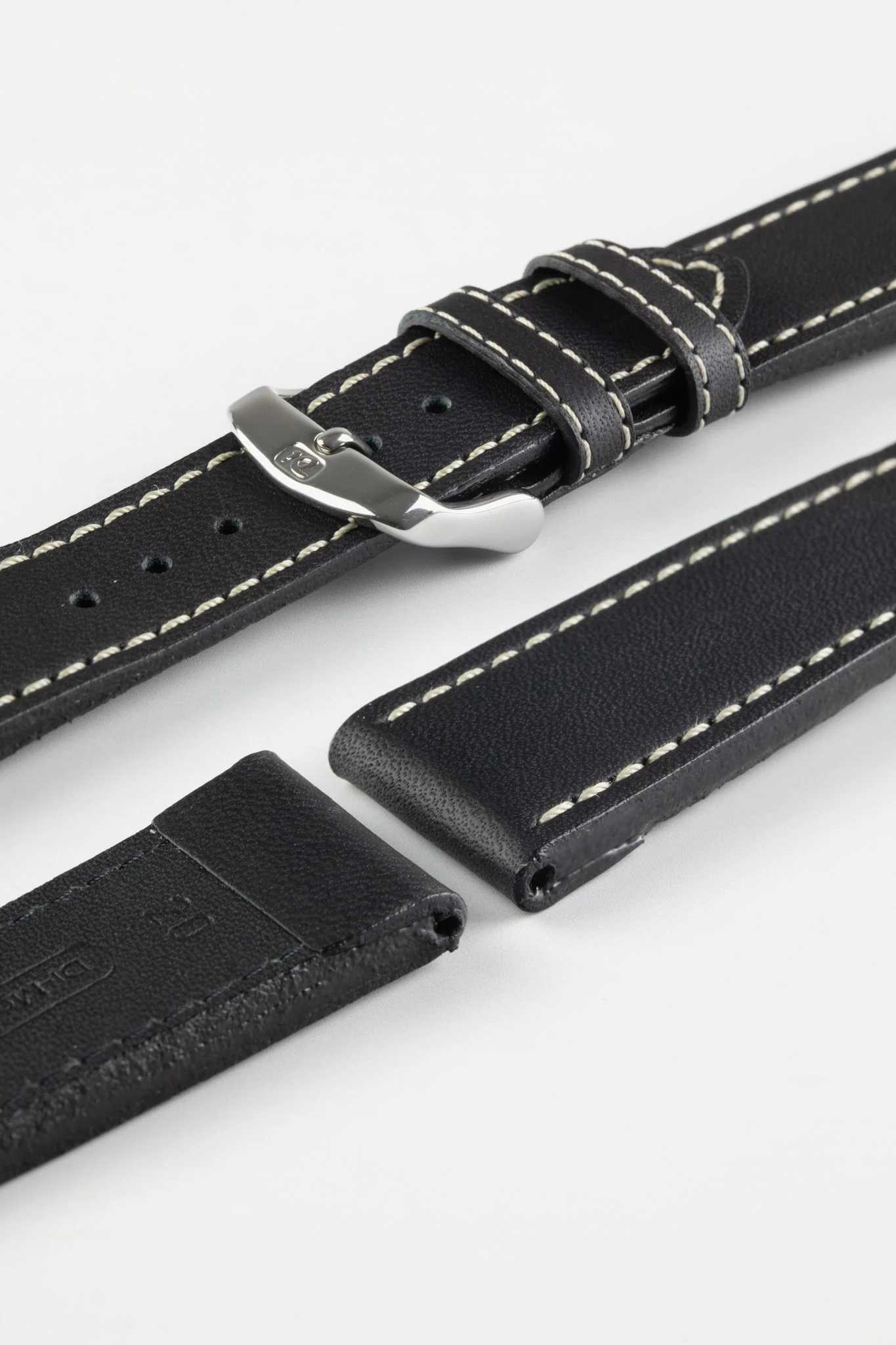 Di-Modell JUMBO Calf Leather Watch Strap in BLACK - Image 7